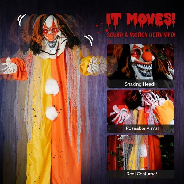 8.2ft Red Eyed Clown Outdoor Halloween Decorations