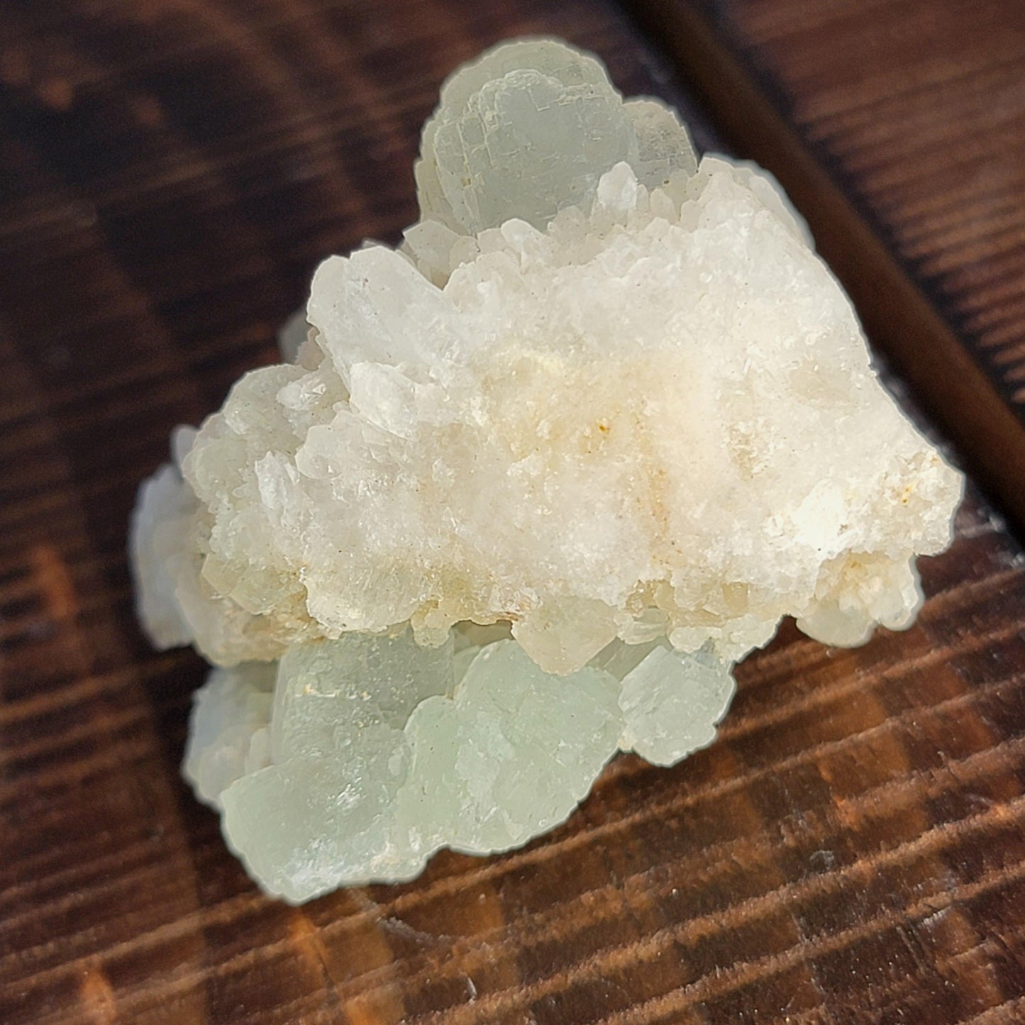 Rare Cubo-Octahedral Fluorite Crystals on Quartz – 34.79g - 3 Clowns Pocket, Arizona – Translucent Green Fluorescent Mineral