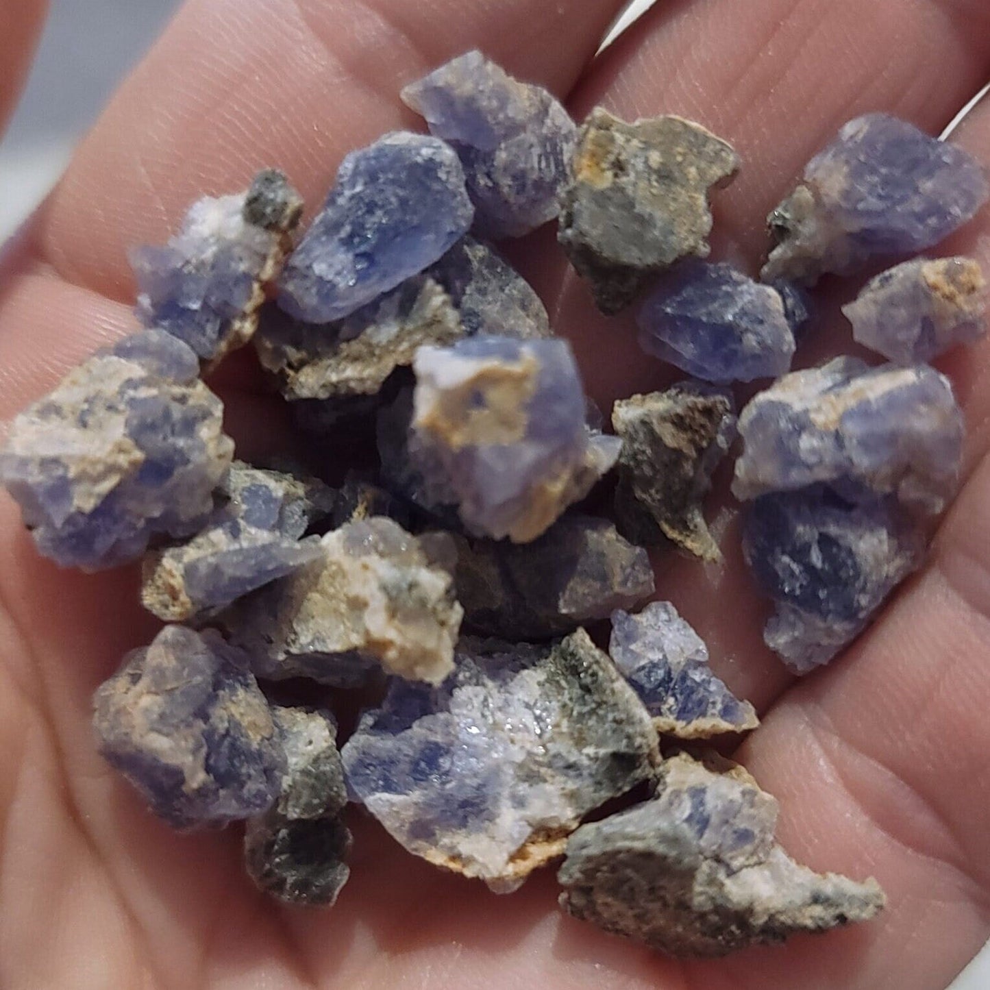 Blue Fluorite Rock Specimens | Small Raw Stones for Crafts | Fluorite Crystals | Fluorescent Minerals | La Paz County, AZ | 20 Grams