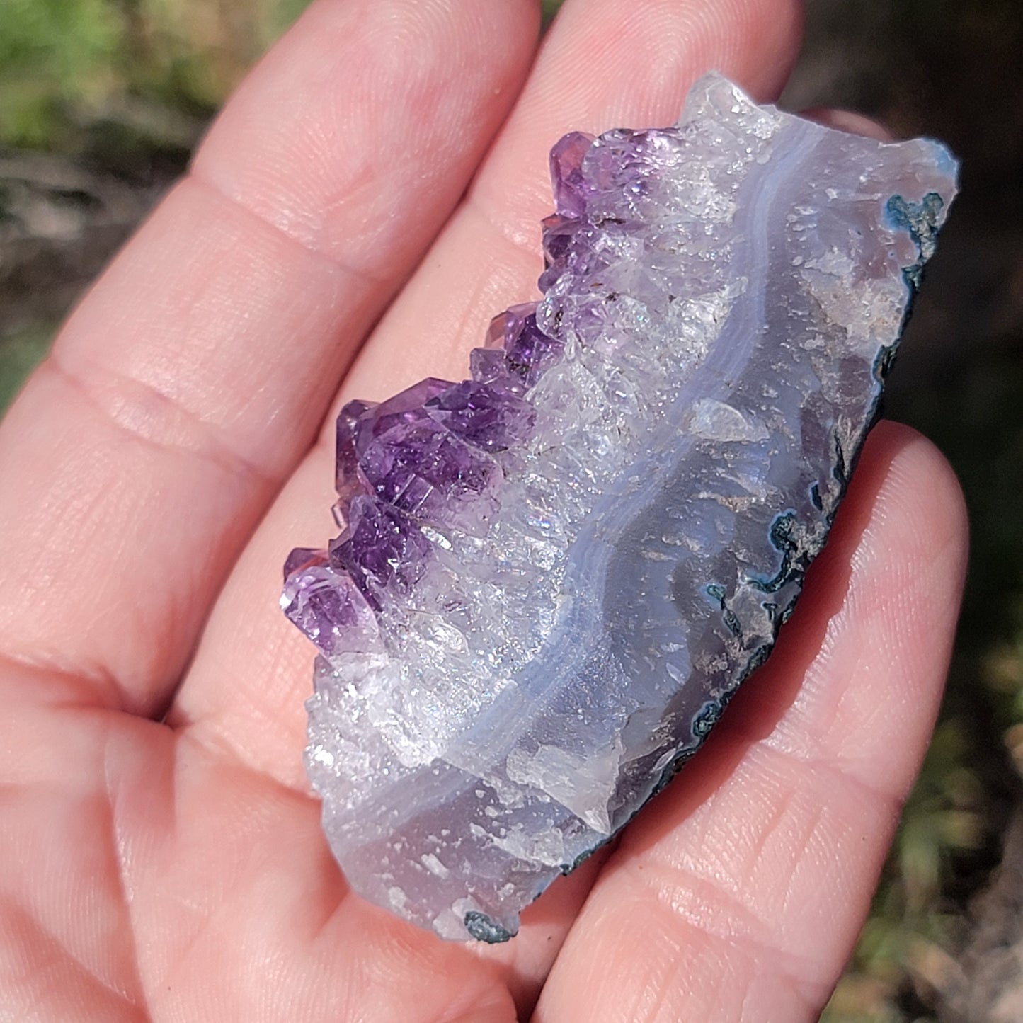 Amethyst Crystal Rock Specimen, Purple Quartz Display Sample from Brazil, 39.91 grams
