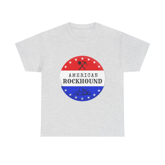 American Rockhound Unisex Tee, Red White Blue Rock Collector Shirt, Patriotic Mineral Top, Geology Gift, Crystal Tee, Geologist Apparel