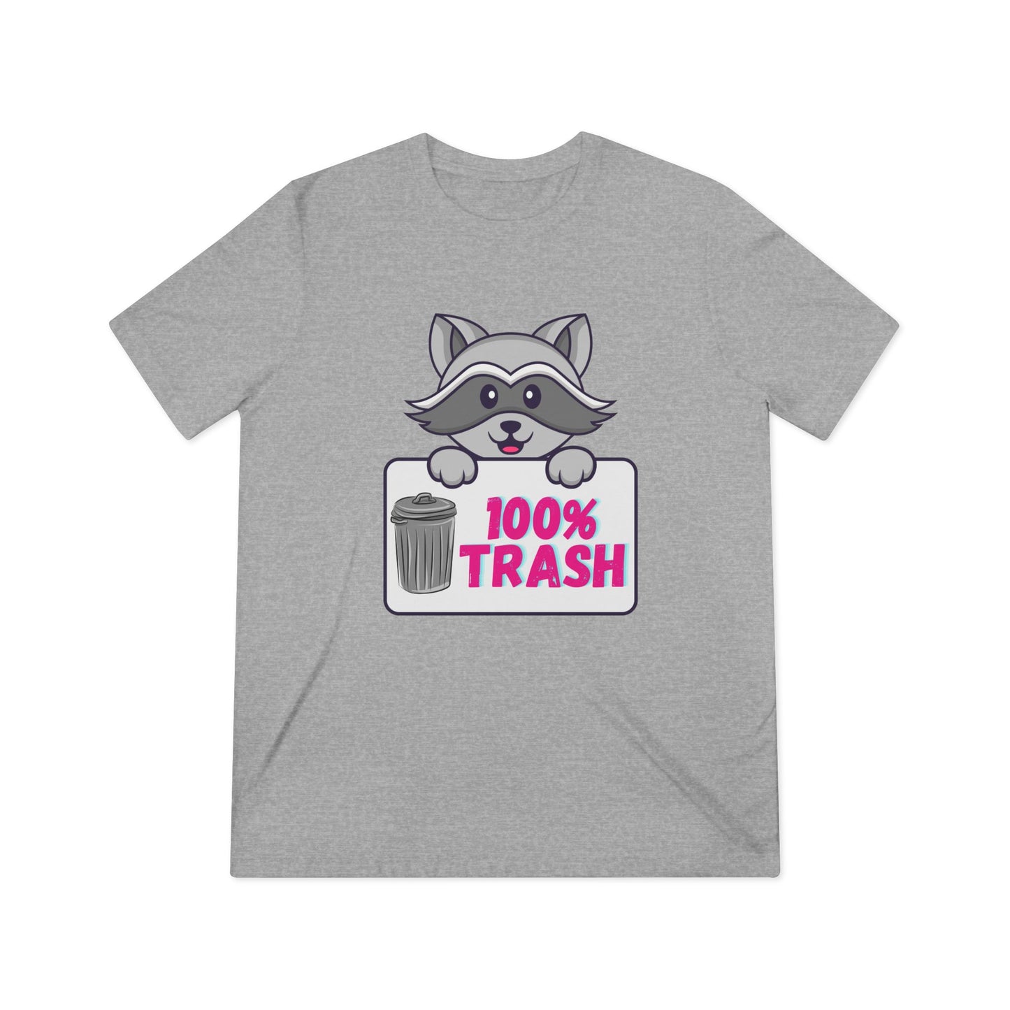 100 % Trash Cute Raccoon with Vintage Metal Garbage Can T-Shirt