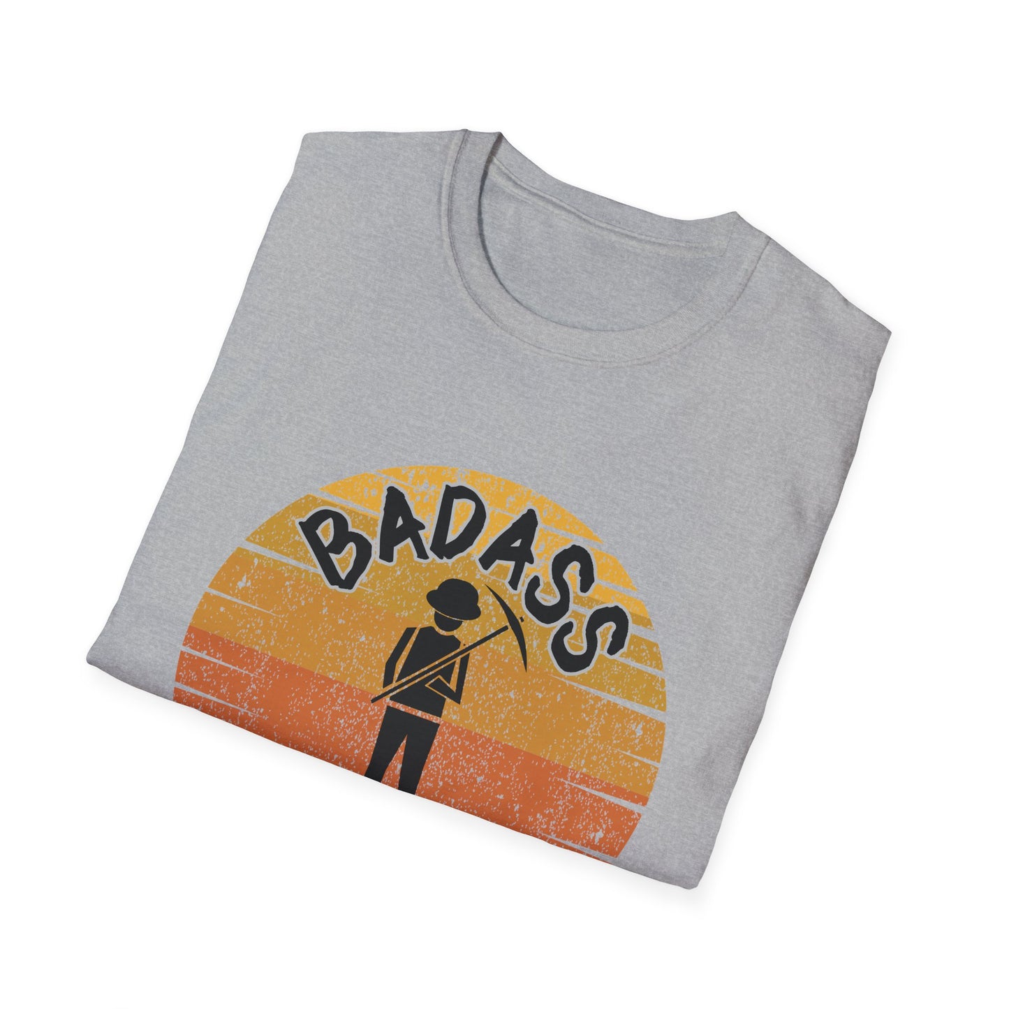 Badass Miner Geology Shirt - Rockhound Geologist with Pickaxe Unisex Softstyle T-Shirt