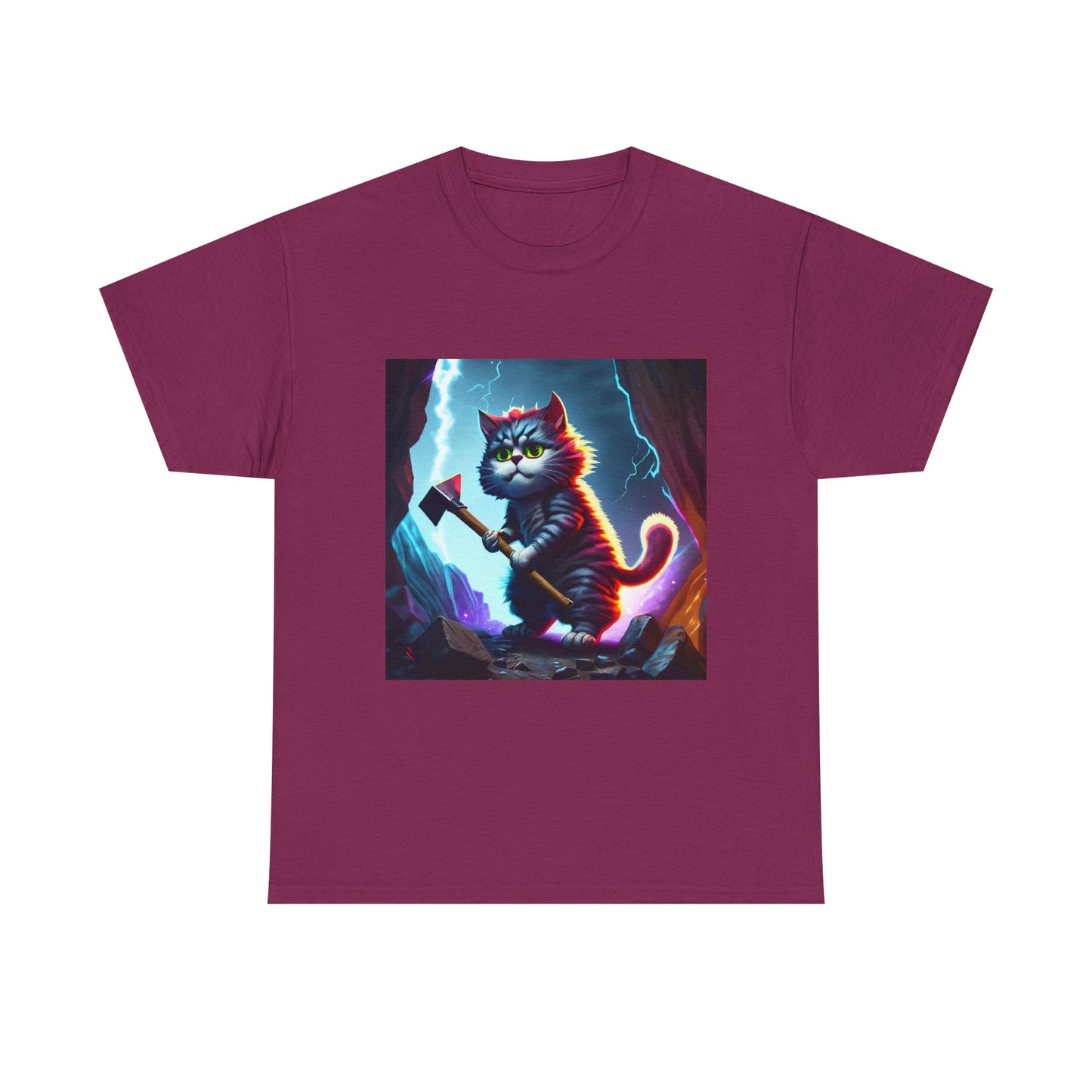 Epic Cat Mining in a Thunderstorm Adventure T-Shirt - Gift for Miners and Geologists