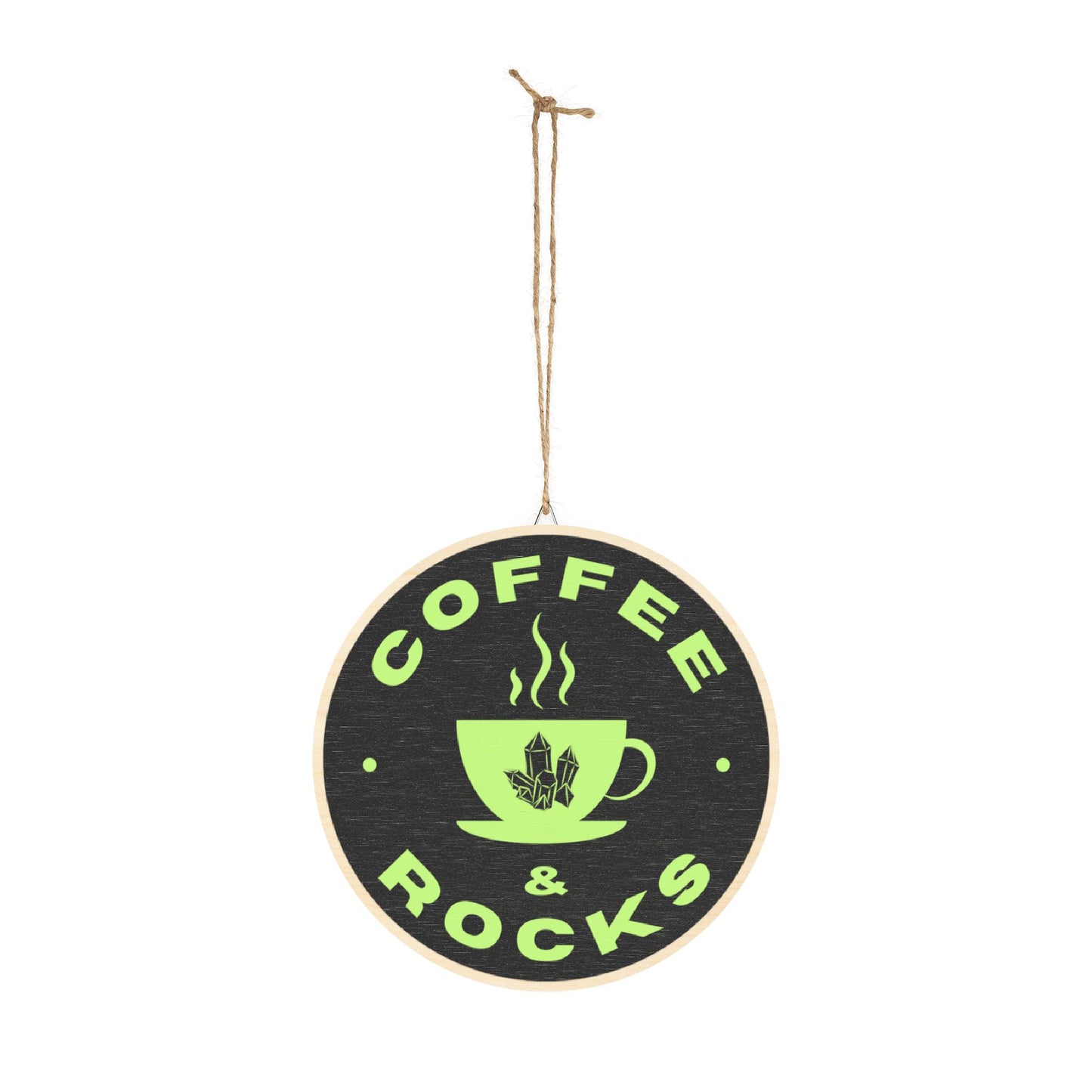 Coffee & Rocks Wood Sign – Rustic Wall Decor for Coffee and Geology Lovers