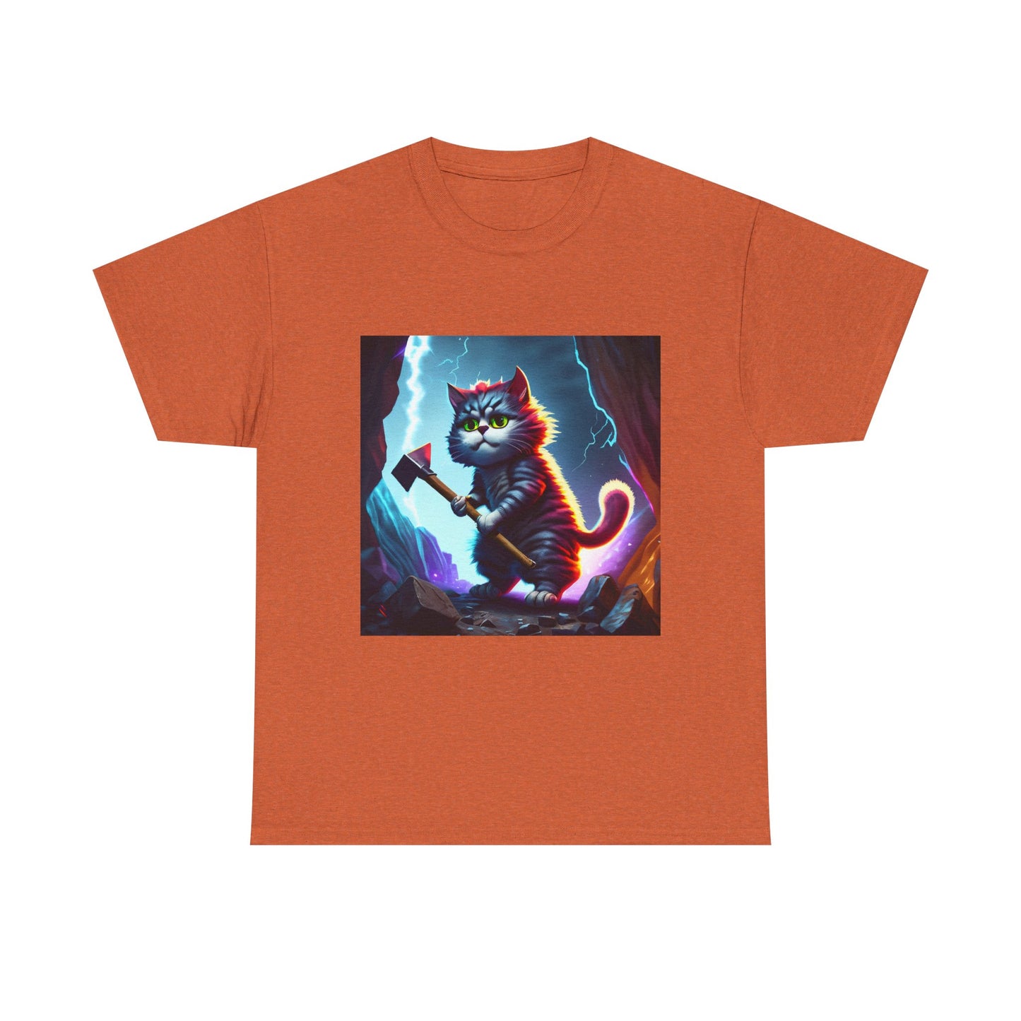 Epic Cat Mining in a Thunderstorm Adventure T-Shirt - Gift for Miners and Geologists