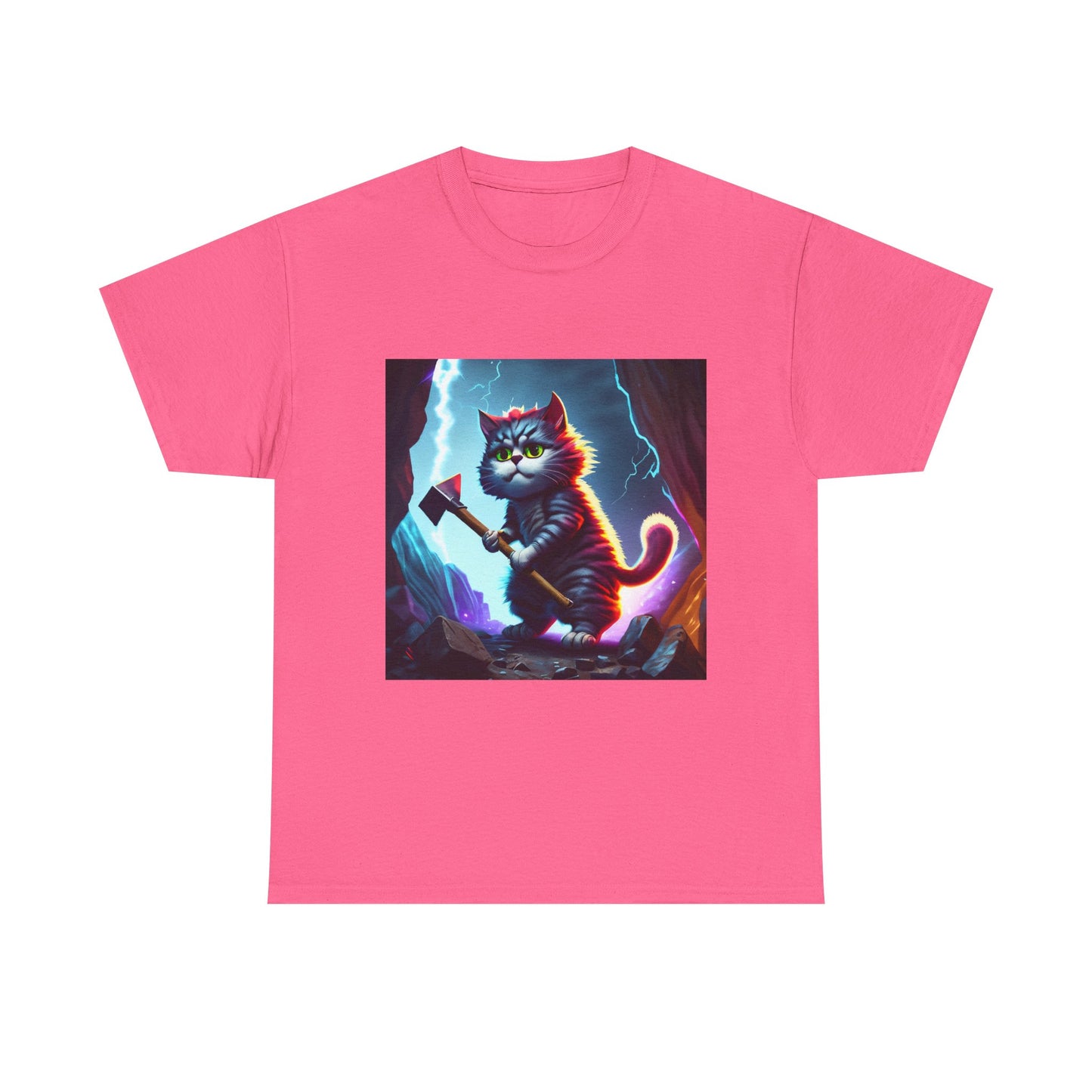 Epic Cat Mining in a Thunderstorm Adventure T-Shirt - Gift for Miners and Geologists