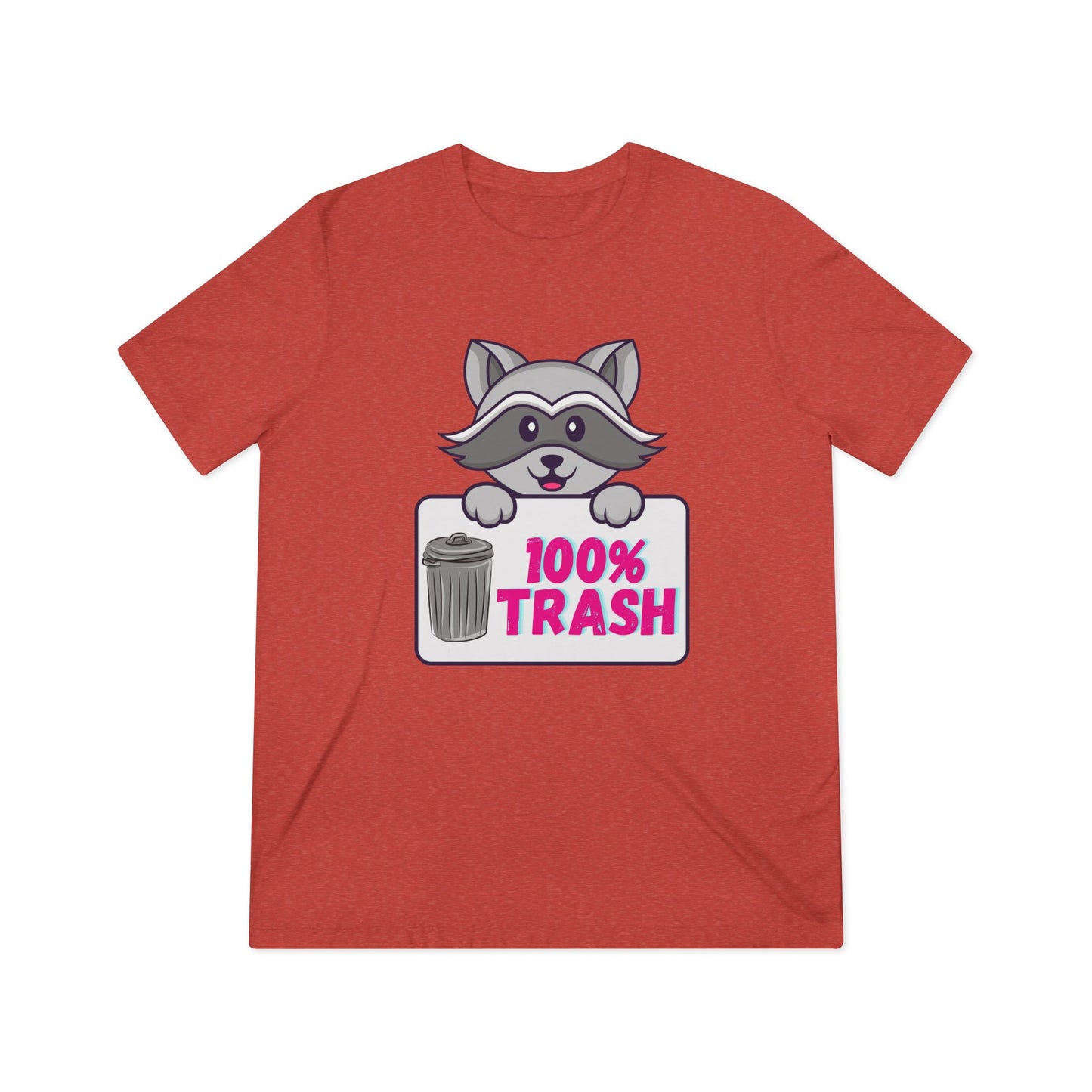 100 % Trash Cute Raccoon with Vintage Metal Garbage Can T-Shirt