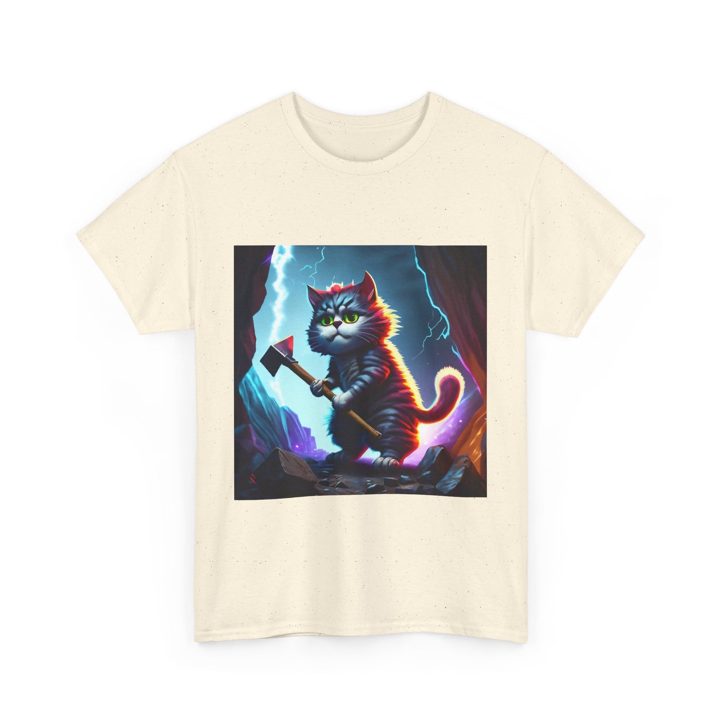 Epic Cat Mining in a Thunderstorm Adventure T-Shirt - Gift for Miners and Geologists