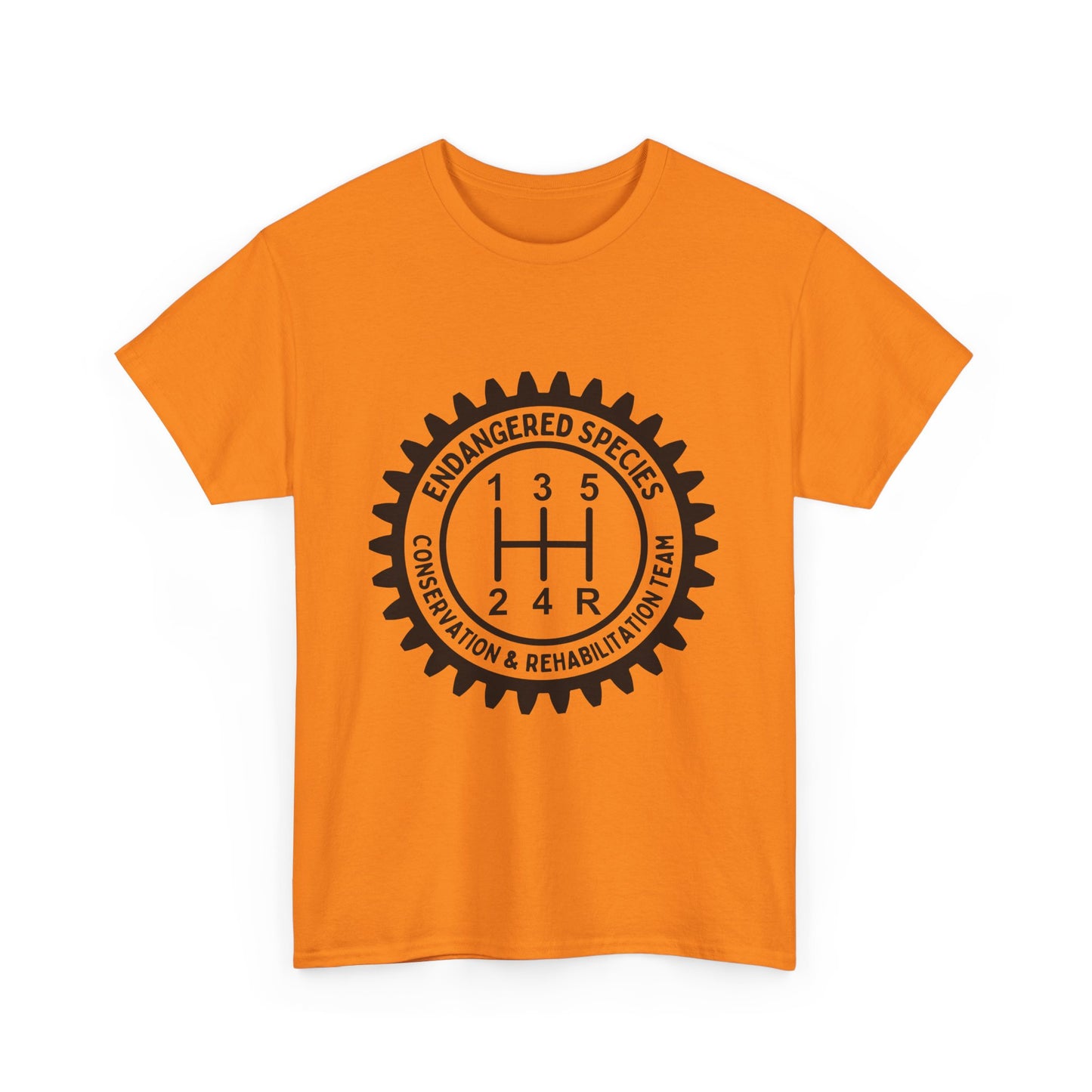 Manual Transmission Stick Shift Humor Tee - Endangered Species Conservation & Rehabilitation Team - Black Print