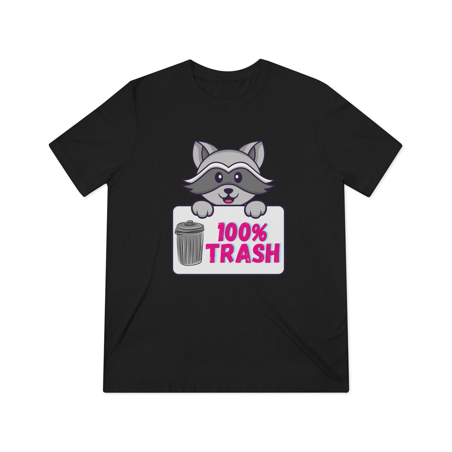 100 % Trash Cute Raccoon with Vintage Metal Garbage Can T-Shirt