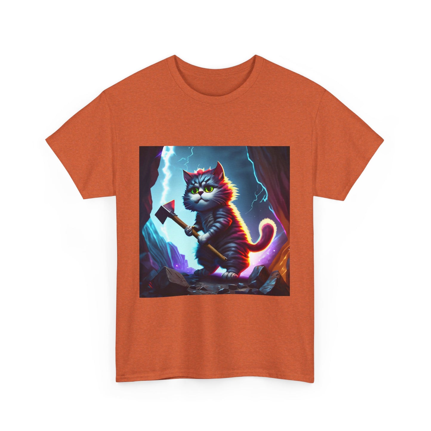 Epic Cat Mining in a Thunderstorm Adventure T-Shirt - Gift for Miners and Geologists