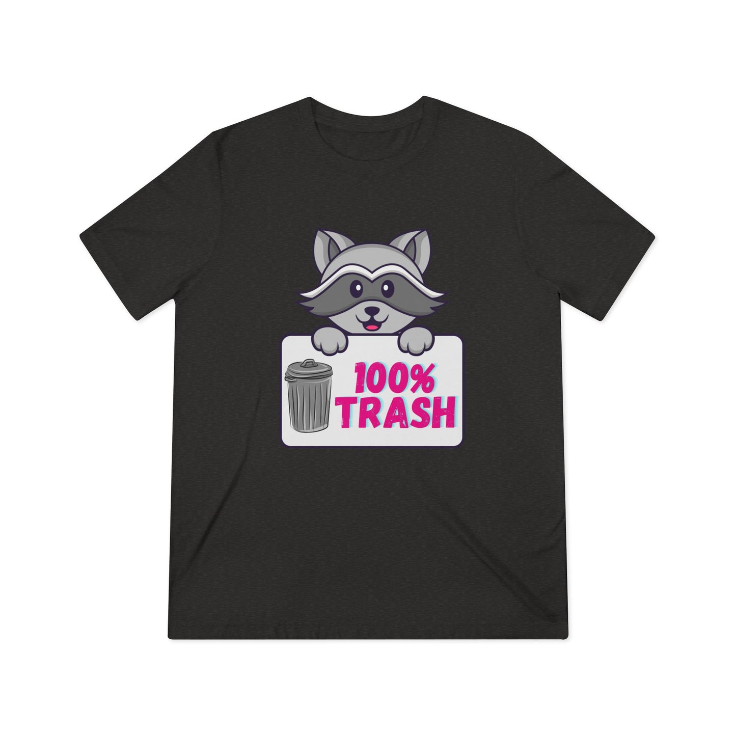 100 % Trash Cute Raccoon with Vintage Metal Garbage Can T-Shirt