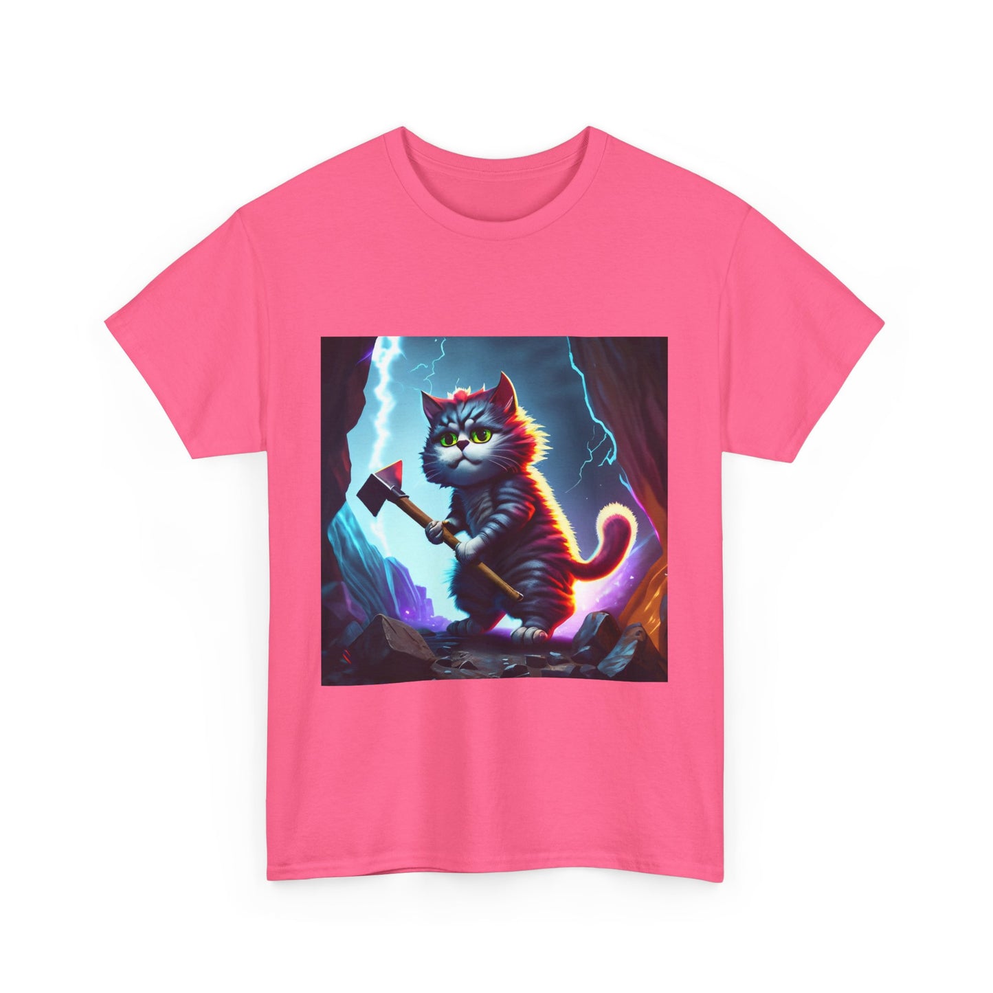 Epic Cat Mining in a Thunderstorm Adventure T-Shirt - Gift for Miners and Geologists