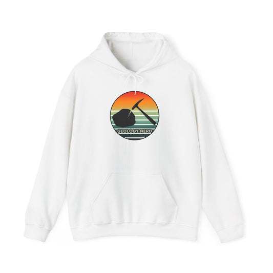 Geology Nerd Hoodie Rock Hammer Sunset Silhouette Rockhound Gift Unisex