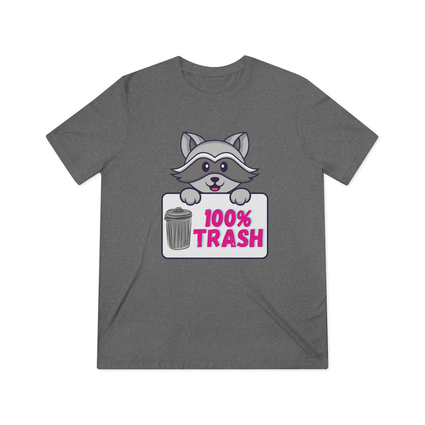 100 % Trash Cute Raccoon with Vintage Metal Garbage Can T-Shirt