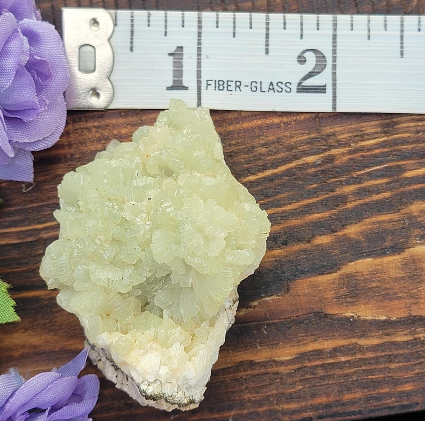 Morocco Prehnite Rock Specimen | Light Green Crystals | Natural Mineral from Boulemane, Imilchil Region | Rough Stone | 52.92g