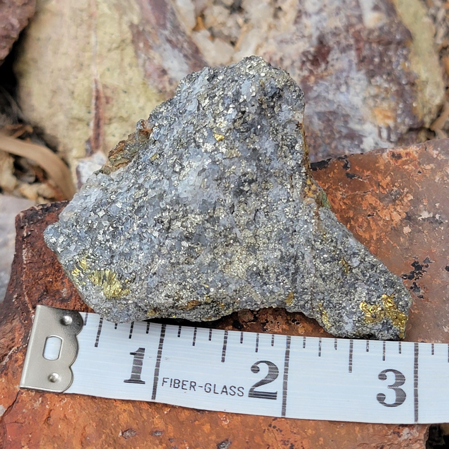 Rough Pyrite Copper Ore Rock Specimen from Morocco 147.68g, with Quartz and Green Oxidation Mineral
