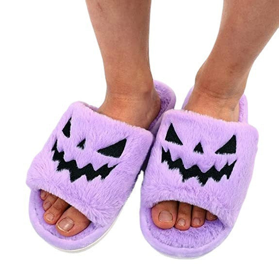 Halloween Pumpkin Jack-o'-Lantern Slippers – Cute, Cozy, and Ready for Spooky Season