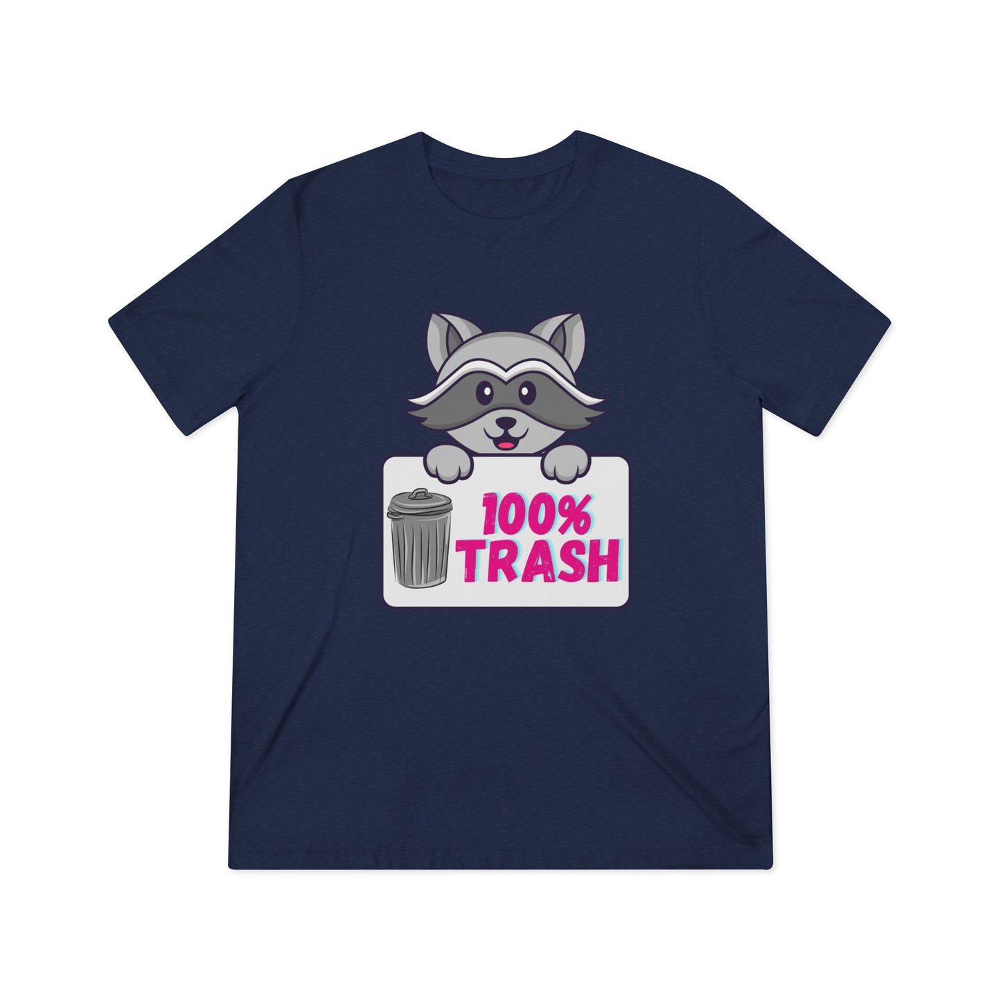 100 % Trash Cute Raccoon with Vintage Metal Garbage Can T-Shirt