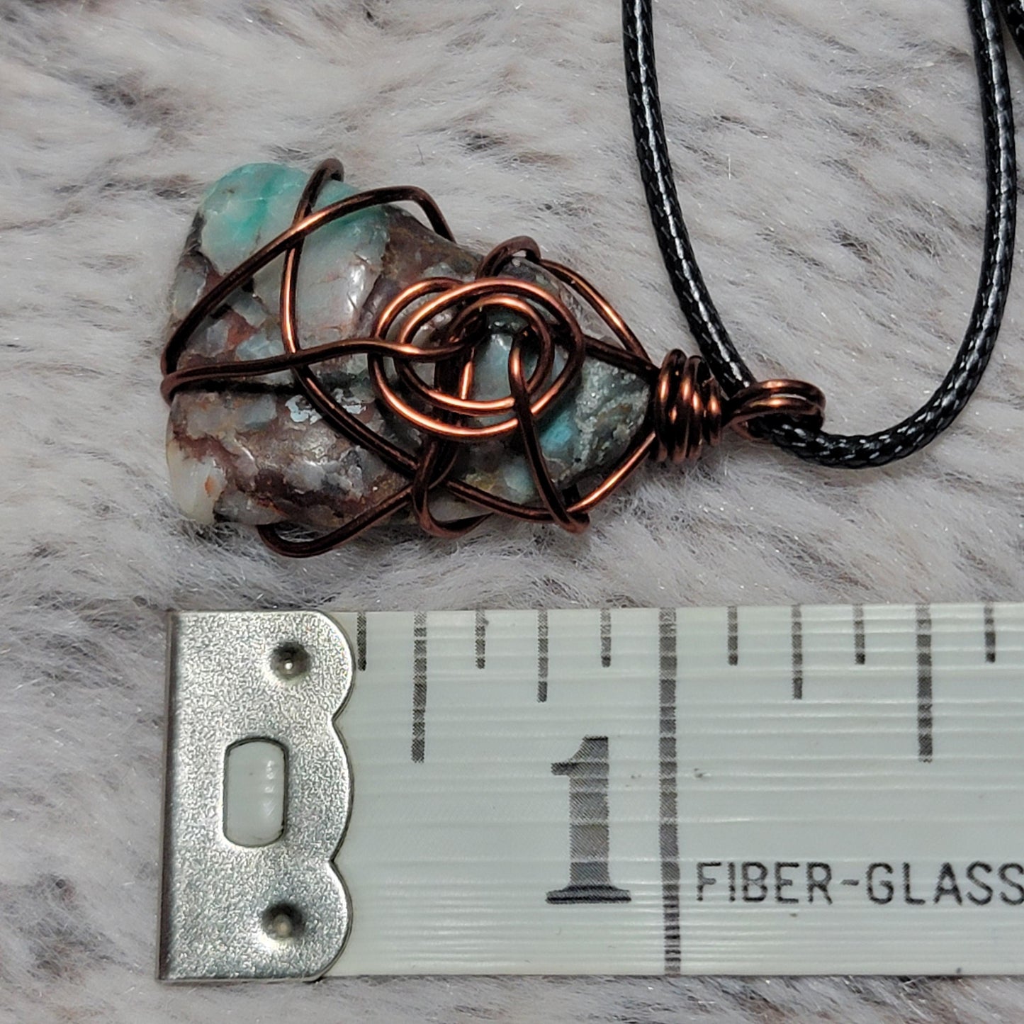 Chrysocolla Rock Necklace | Wire Wrapped Copper Ore Pendant | Handmade Arizona Jewelry
