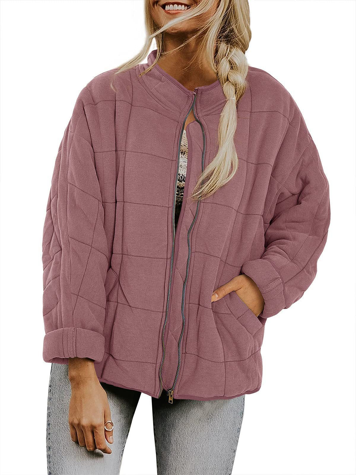 Adventure-Ready Jacket Fall Winter Zip-up Coat With Pockets Fashion Solid Color Long Sleeved Jacket Women's Clothing