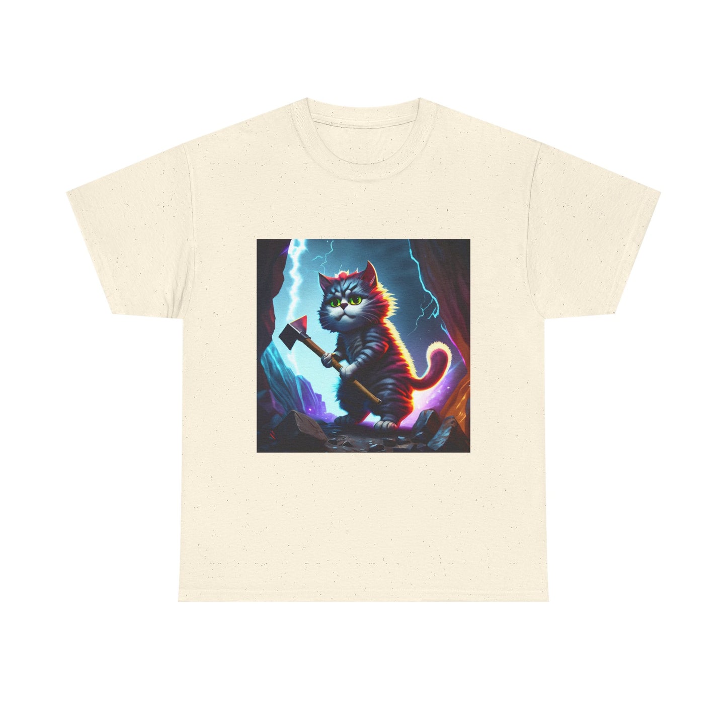 Epic Cat Mining in a Thunderstorm Adventure T-Shirt - Gift for Miners and Geologists
