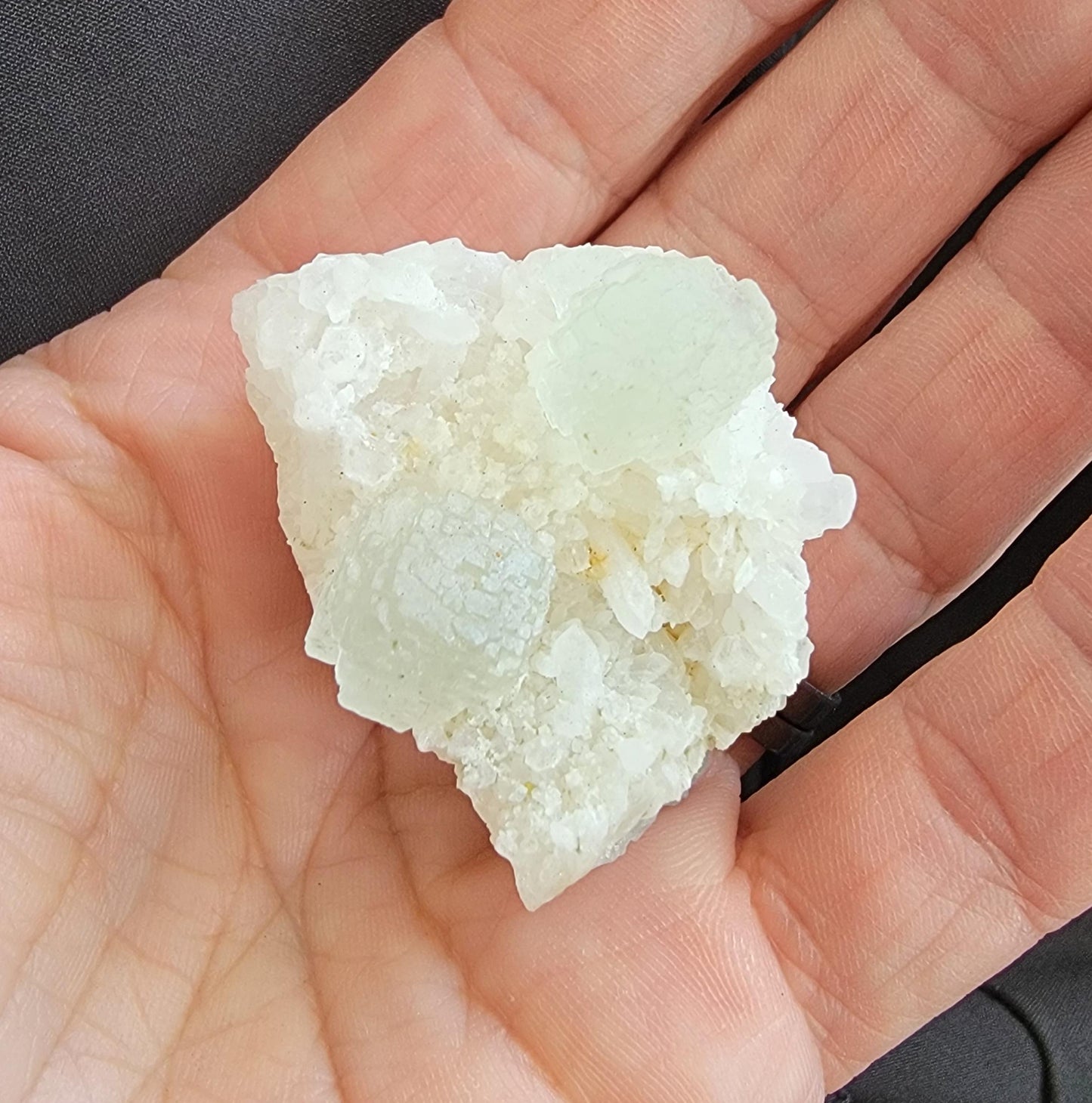 Rare Cubo-Octahedral Fluorite Crystals on Quartz – 34.79g - 3 Clowns Pocket, Arizona – Translucent Green Fluorescent Mineral