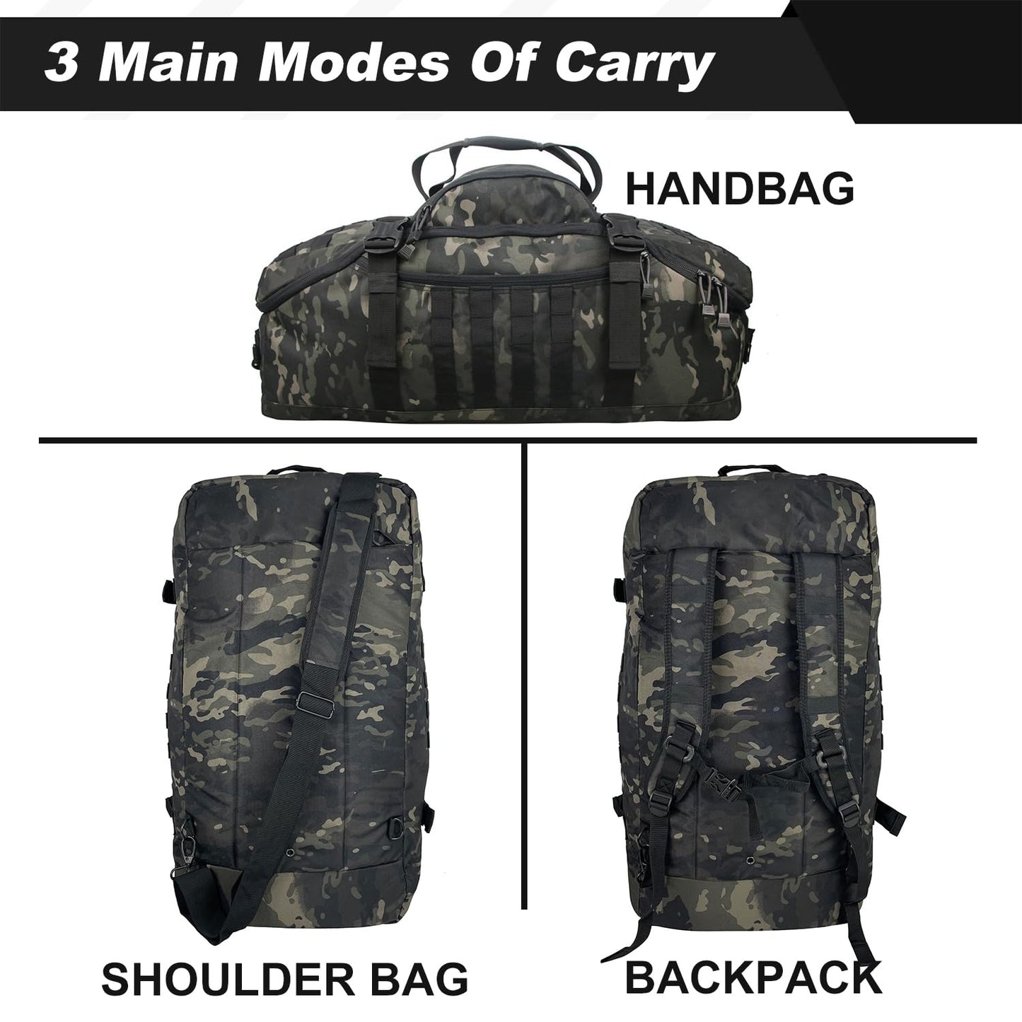 3 in 1 Military Backpack Travel Duffle Bag – The Ultimate Gear Companion for Adventurers on the Move