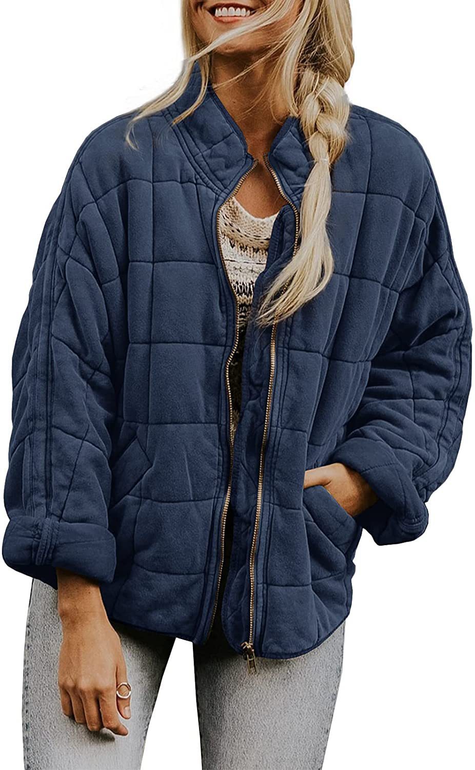 Adventure-Ready Jacket Fall Winter Zip-up Coat With Pockets Fashion Solid Color Long Sleeved Jacket Women's Clothing