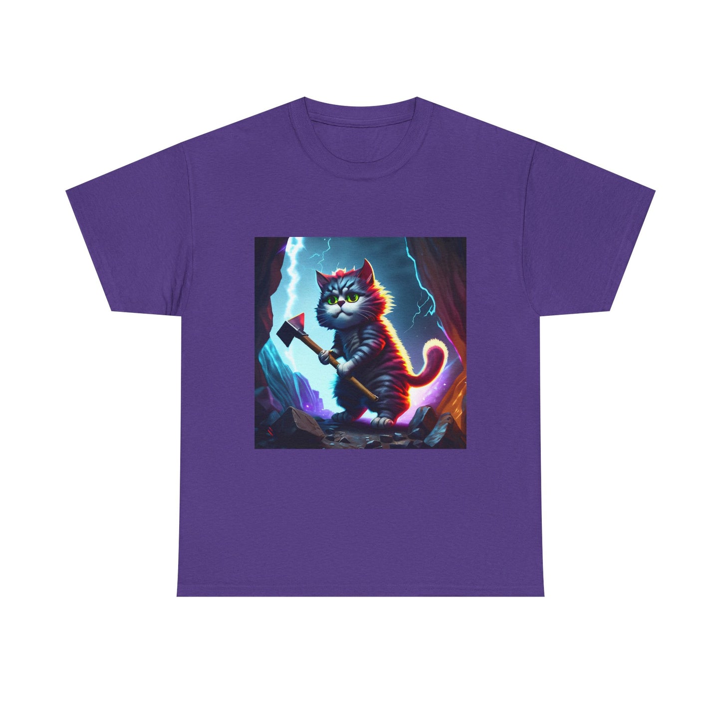 Epic Cat Mining in a Thunderstorm Adventure T-Shirt - Gift for Miners and Geologists