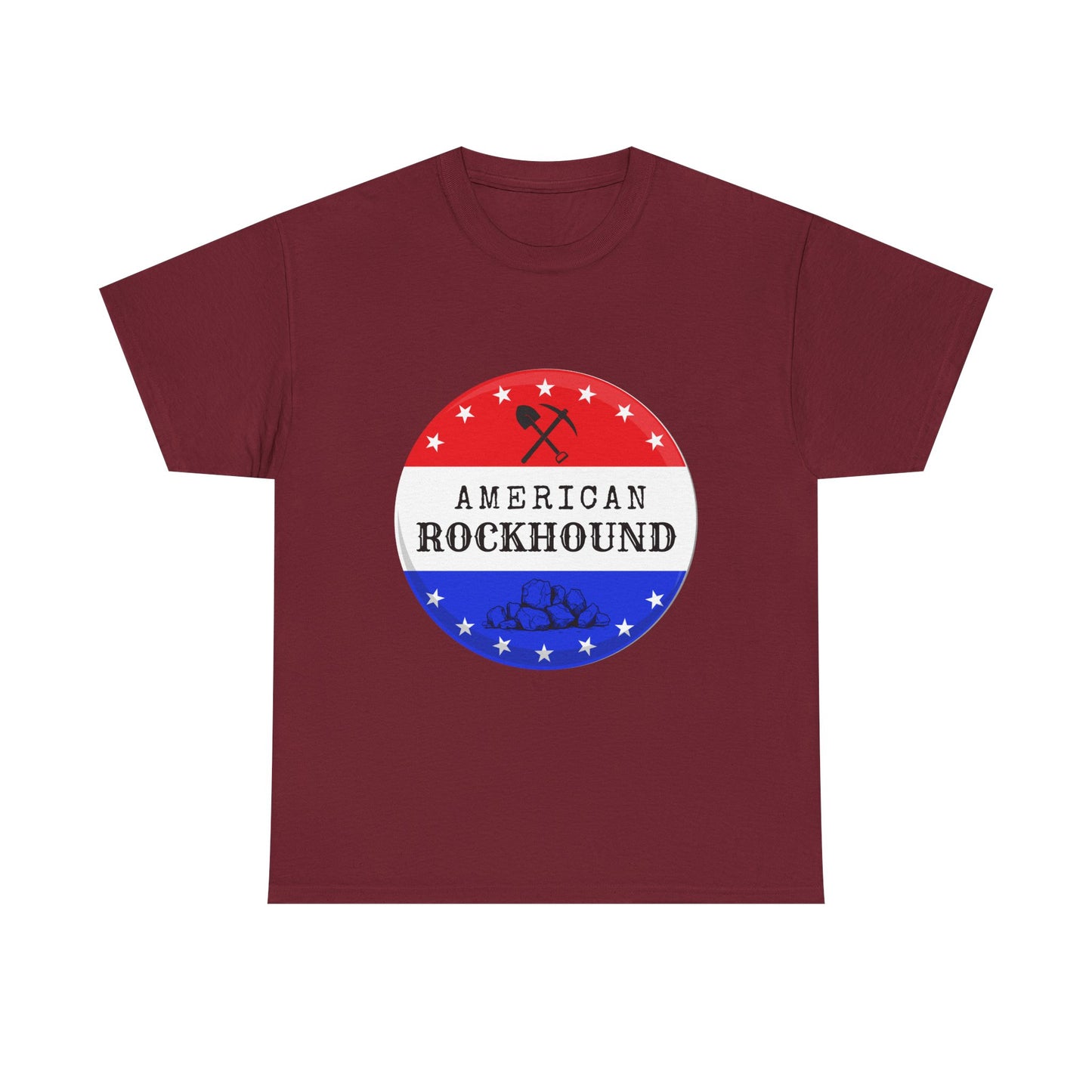 American Rockhound Unisex Tee, Red White Blue Rock Collector Shirt, Patriotic Mineral Top, Geology Gift, Crystal Tee, Geologist Apparel