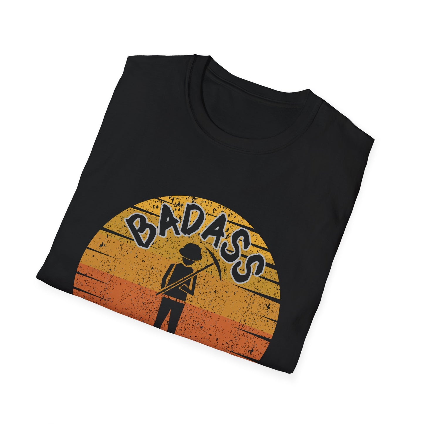 Badass Miner Geology Shirt - Rockhound Geologist with Pickaxe Unisex Softstyle T-Shirt