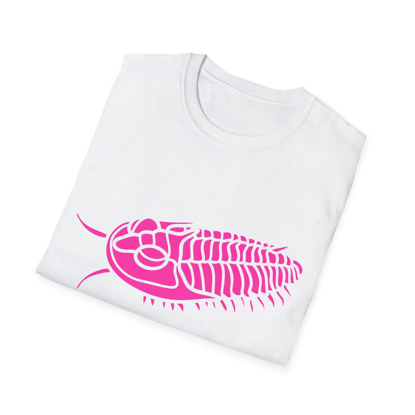 Neon Pink Trilobite Fossil Geology Shirt - Unisex Softstyle T-Shirt
