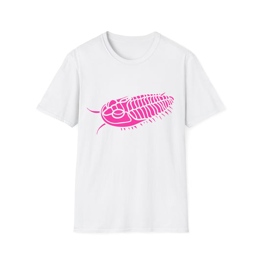 Neon Pink Trilobite Fossil Geology Shirt - Unisex Softstyle T-Shirt