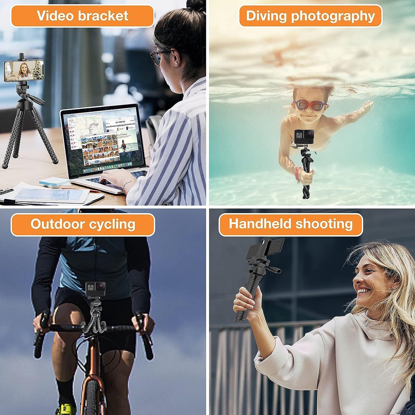 Flexible Phone Tripod Selfie Stick, Octopus Camera Tripod Travel Tripod Flexible Legs For Android Camera Stick Video Recording Vlog