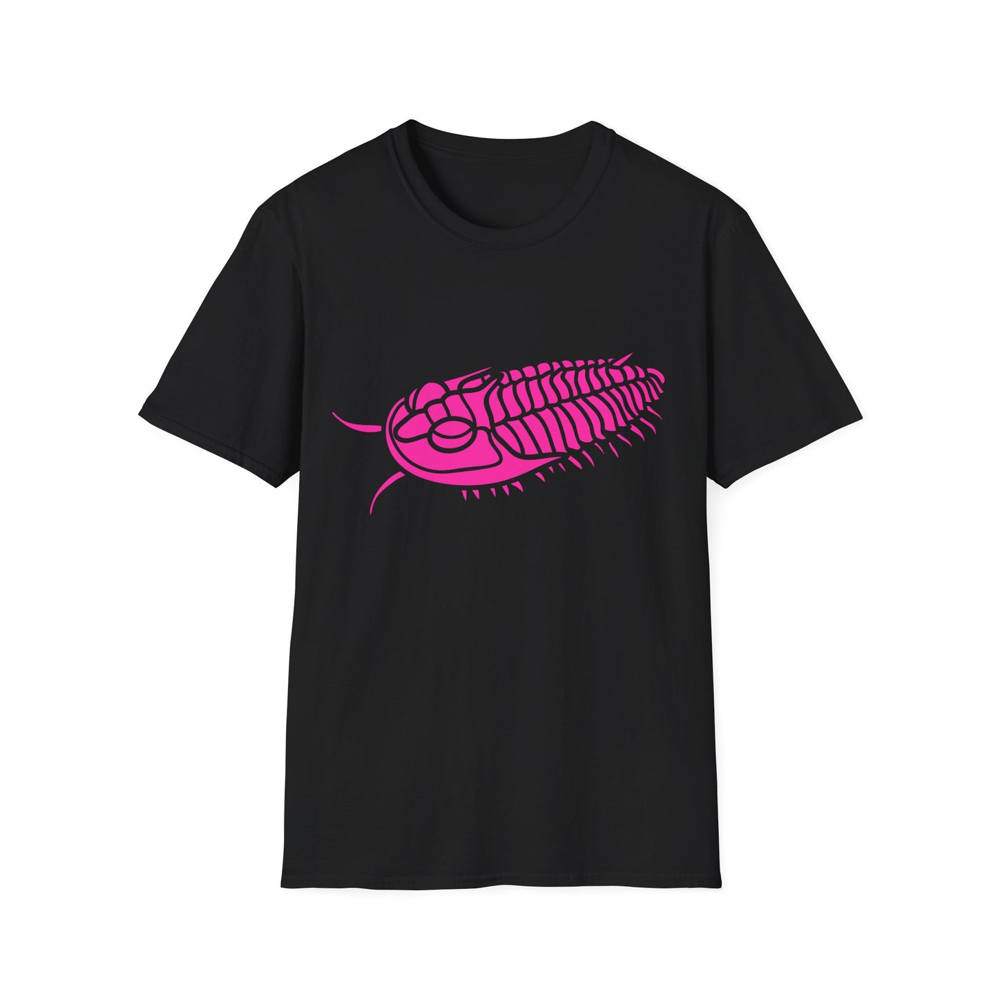 Neon Pink Trilobite Fossil Geology Shirt - Unisex Softstyle T-Shirt