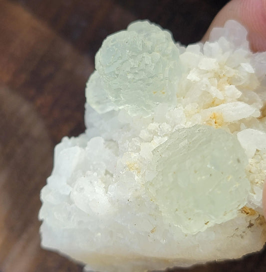 Rare Cubo-Octahedral Fluorite Crystals on Quartz – 34.79g - 3 Clowns Pocket, Arizona – Translucent Green Fluorescent Mineral