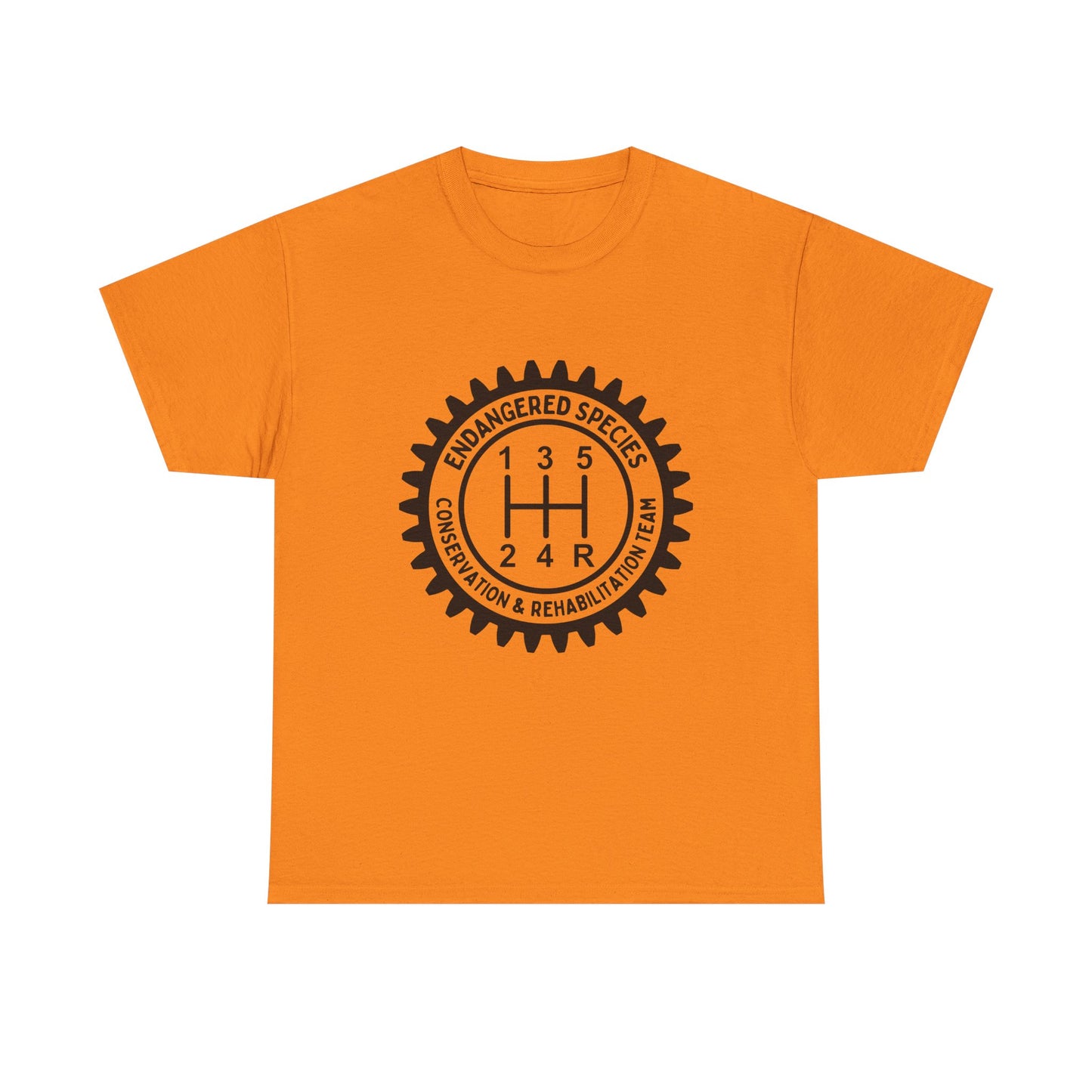 Manual Transmission Stick Shift Humor Tee - Endangered Species Conservation & Rehabilitation Team - Black Print