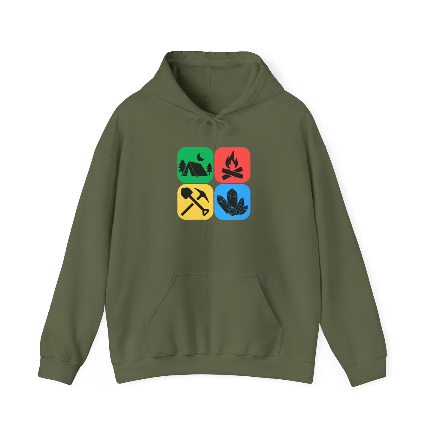 Camping Hoodie for Rockhounds, Geologists, & Crystal Digging Adventures - Unisex Hooded Sweatshirt