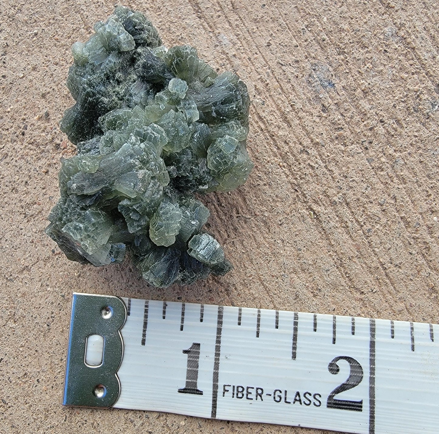 Rough Prehnite Rock Specimen from Boulemane, Imilchil, Morocco, 26.15g, Beautiful Dark and Light Green Bowtie Shaped Crystals