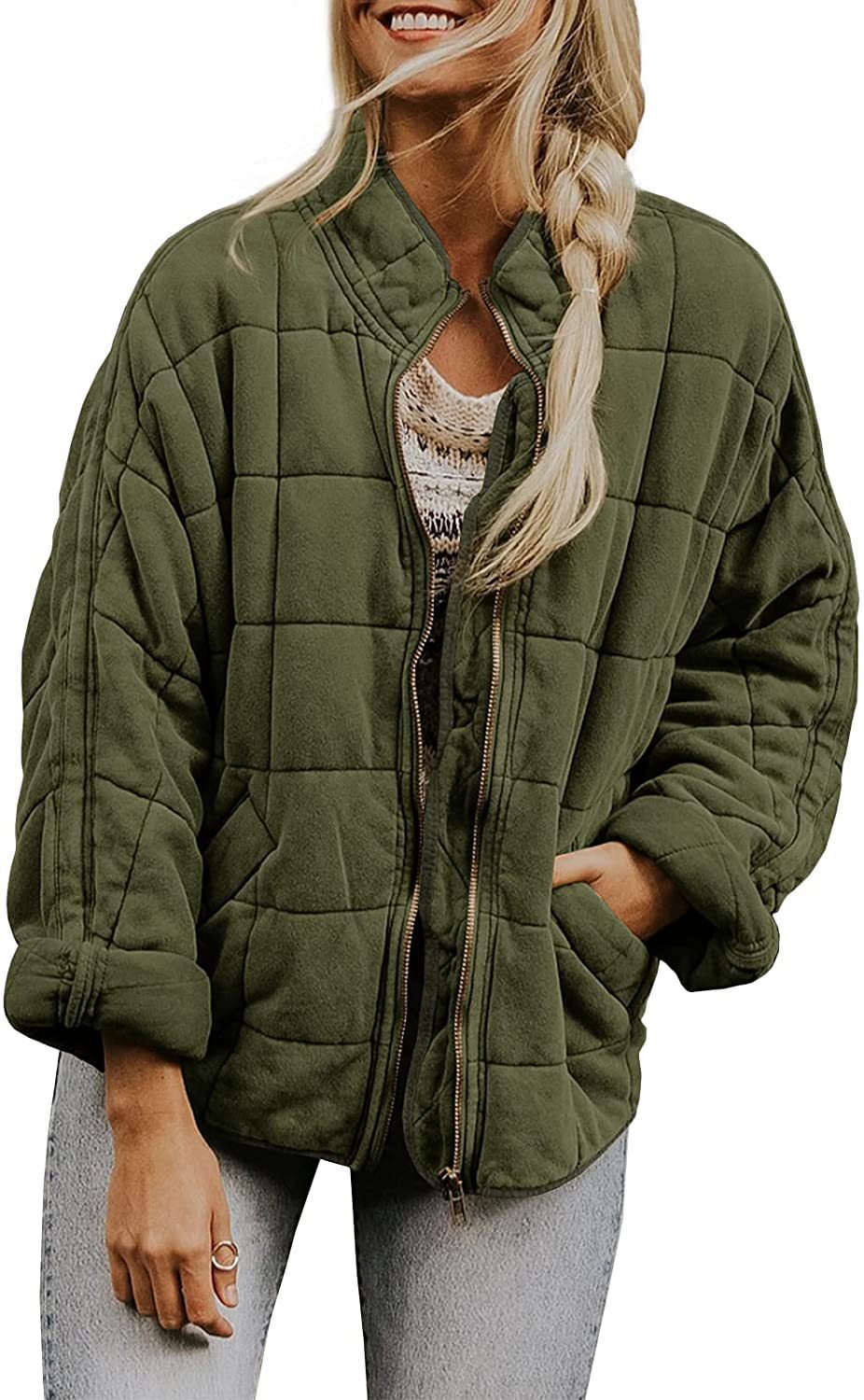 Adventure-Ready Jacket Fall Winter Zip-up Coat With Pockets Fashion Solid Color Long Sleeved Jacket Women's Clothing