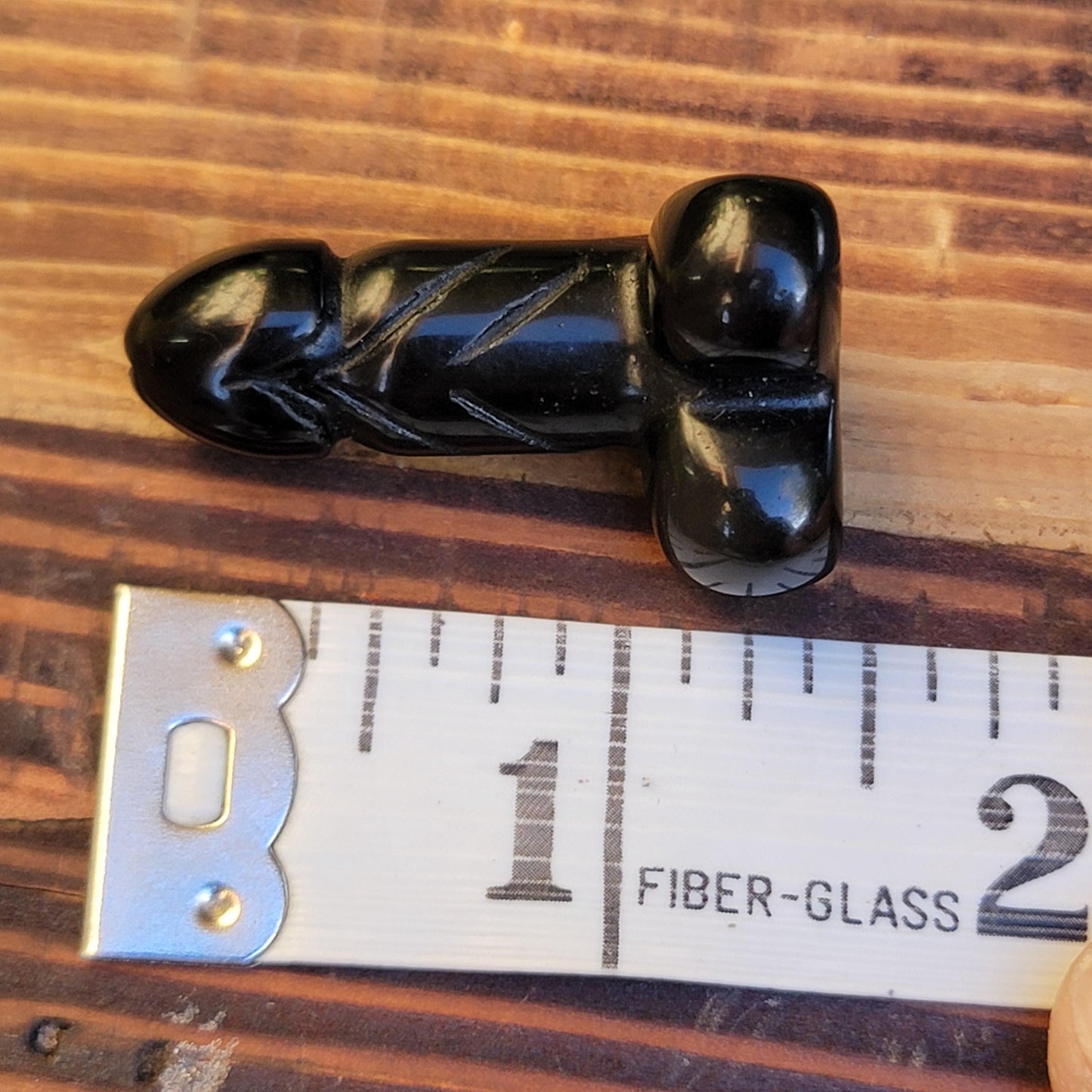 1.5" Miniature Carved Obsidian Penis | Black Gemstone Carving | Cute Funny Gift