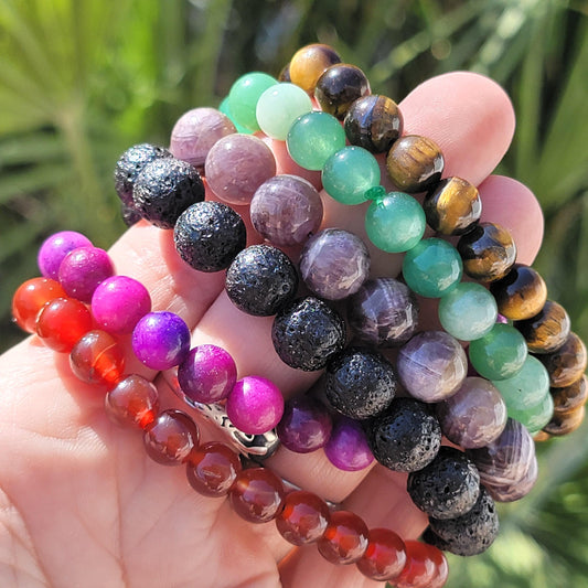 Energize Your Style with a Beaded Gemstone Bracelet - Tiger's Eye, Chevron Amethyst, Carnelian & More!