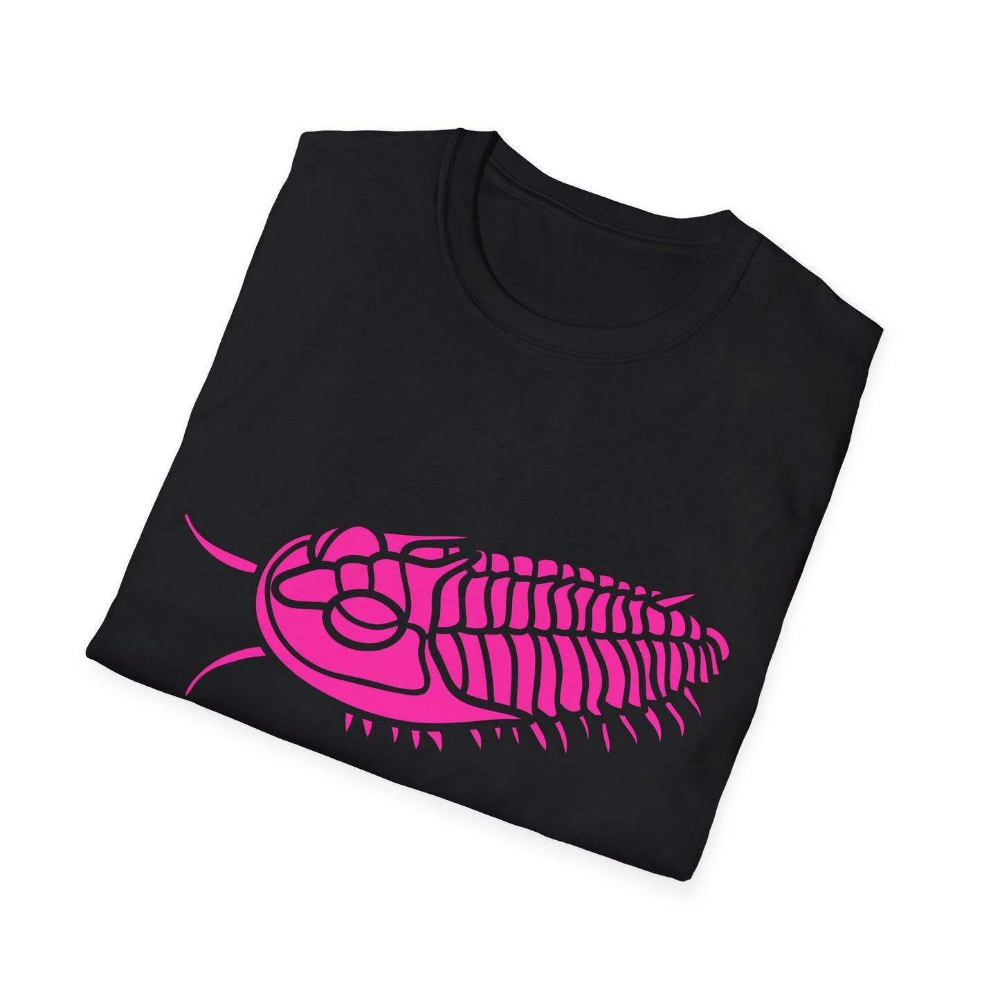 Neon Pink Trilobite Fossil Geology Shirt - Unisex Softstyle T-Shirt