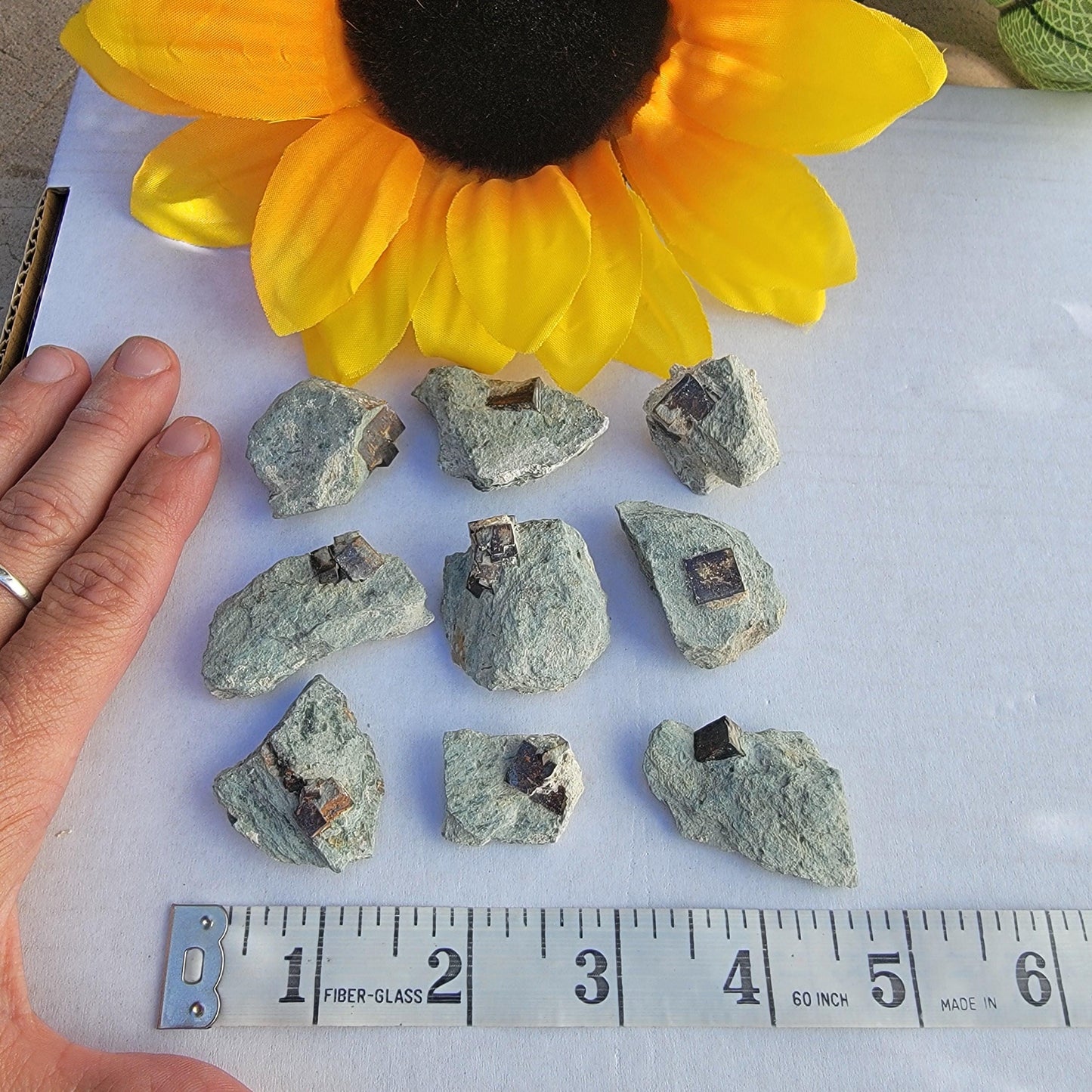 Natural Cubic Limonite after Pyrite Pseudomorph Crystals on Matrix, Wholesale Lot of 9 Pieces, 117 g Total