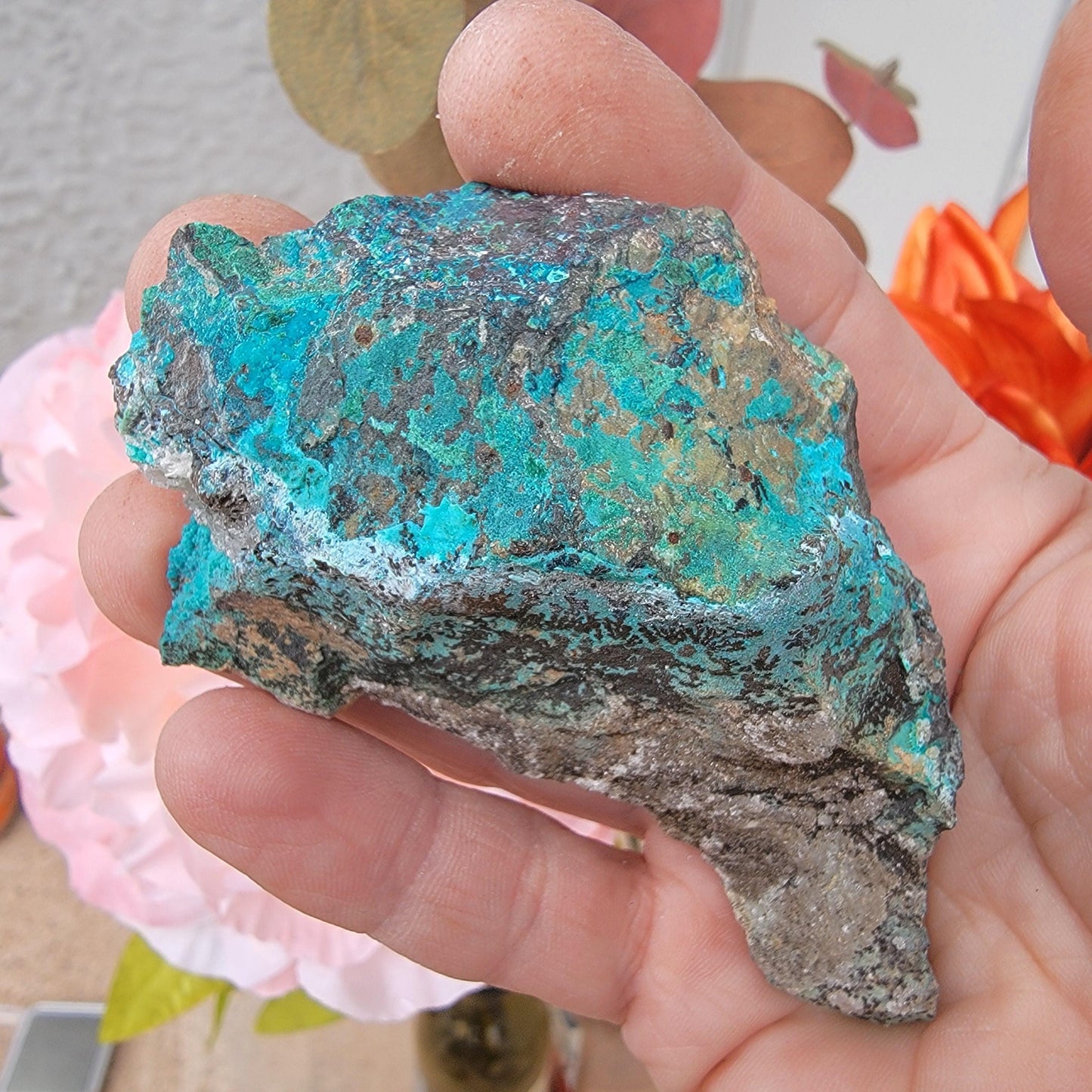Blue and Green Chrysocolla Rock Specimen 119.69g | Copper Ore | Planet Mine | Arizona | Raw Stone