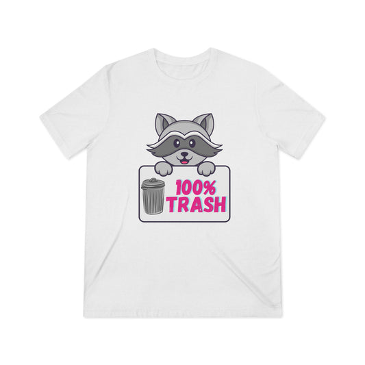 100 % Trash Cute Raccoon with Vintage Metal Garbage Can T-Shirt