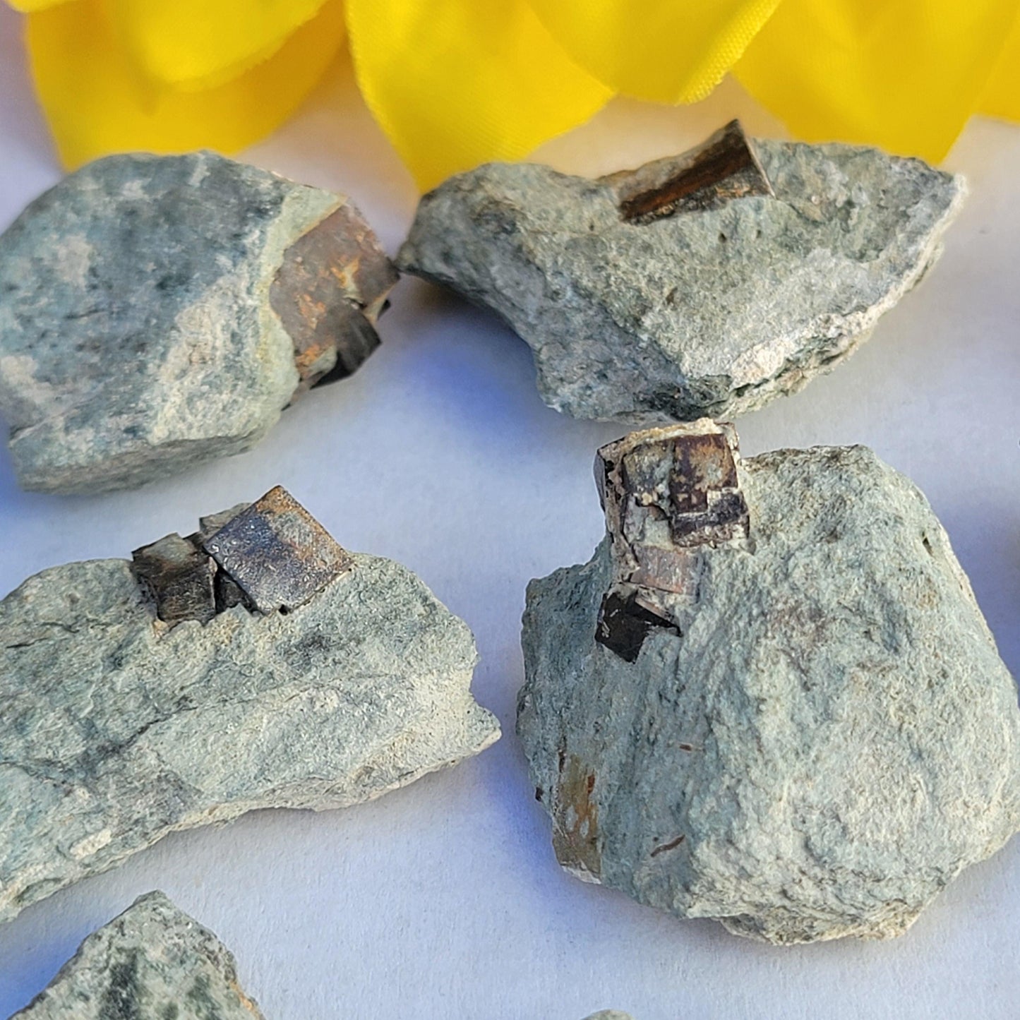 Natural Cubic Limonite after Pyrite Pseudomorph Crystals on Matrix, Wholesale Lot of 9 Pieces, 117 g Total