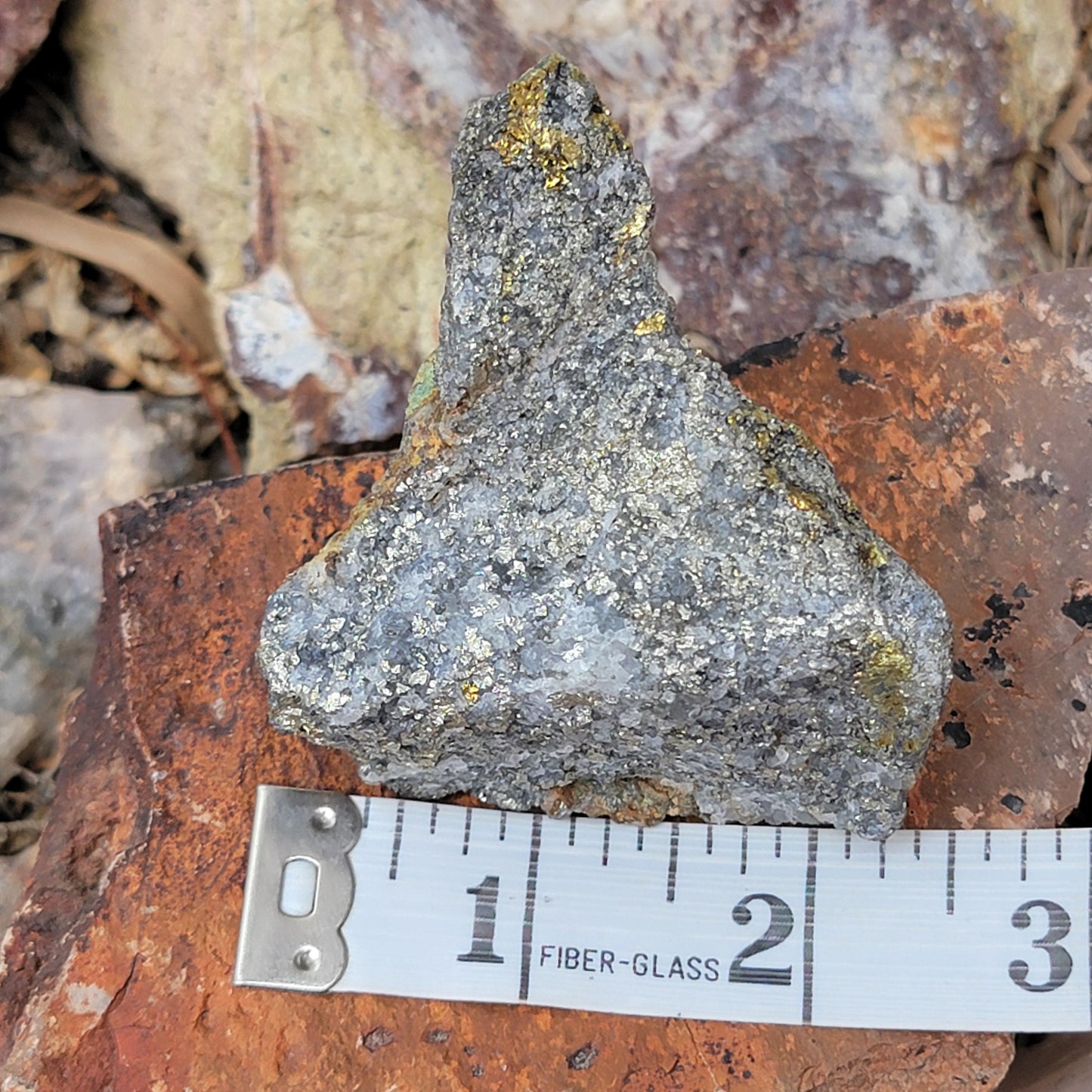 Rough Pyrite Copper Ore Rock Specimen from Morocco 147.68g, with Quartz and Green Oxidation Mineral